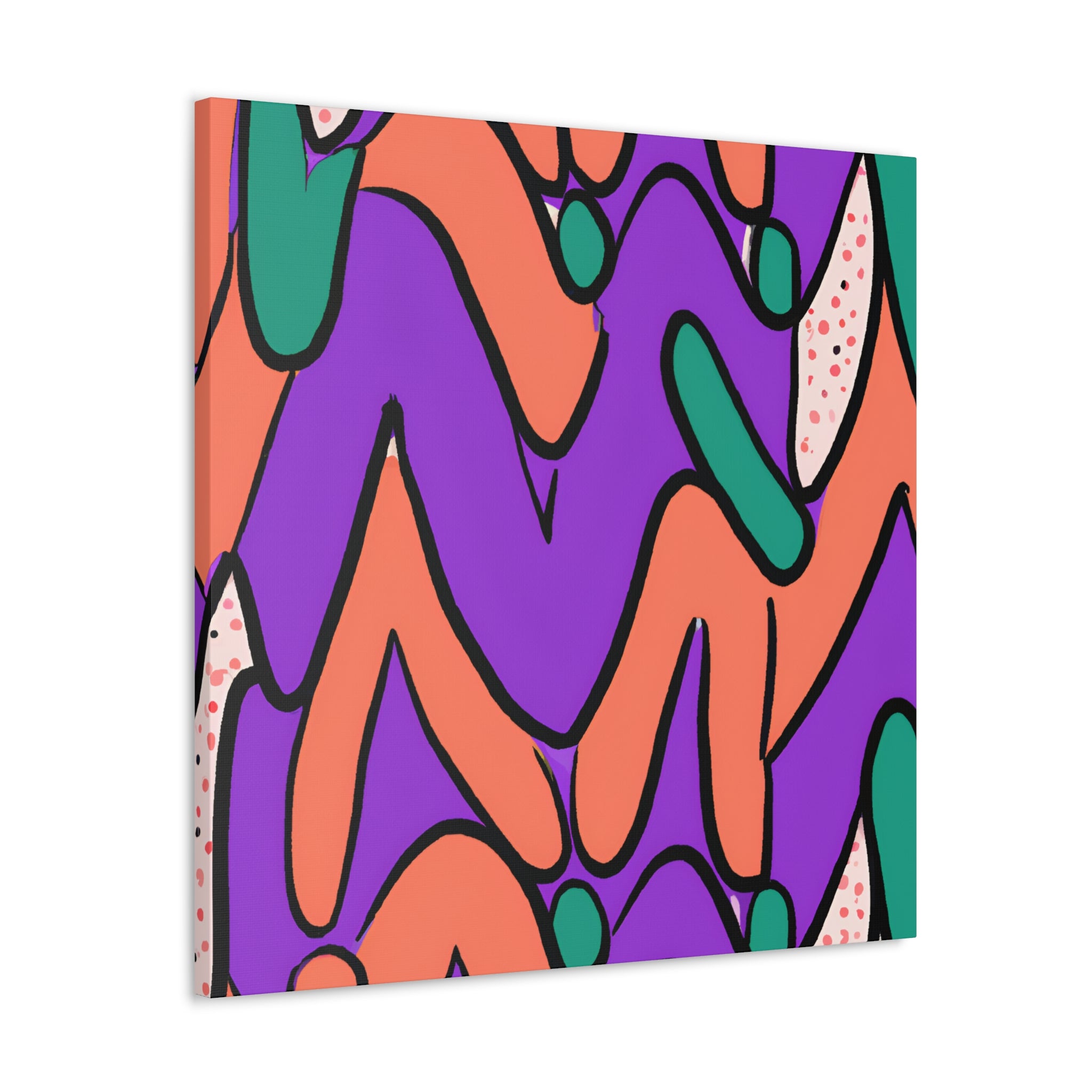 Vibrant Abstract Wiggles and Waves Canvas Art - Canvas