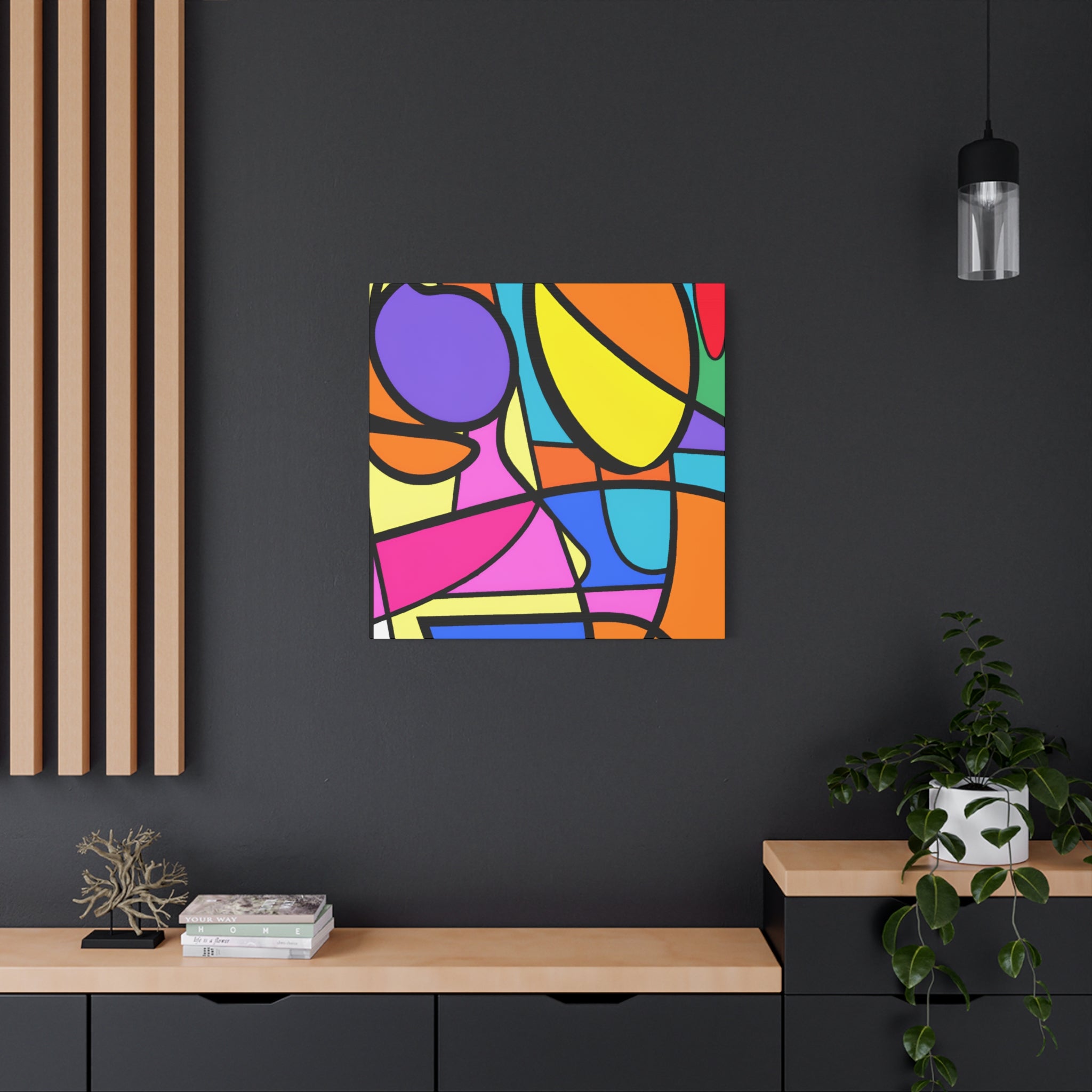 Vibrant Geometric Abstract Art Canvas - Canvas