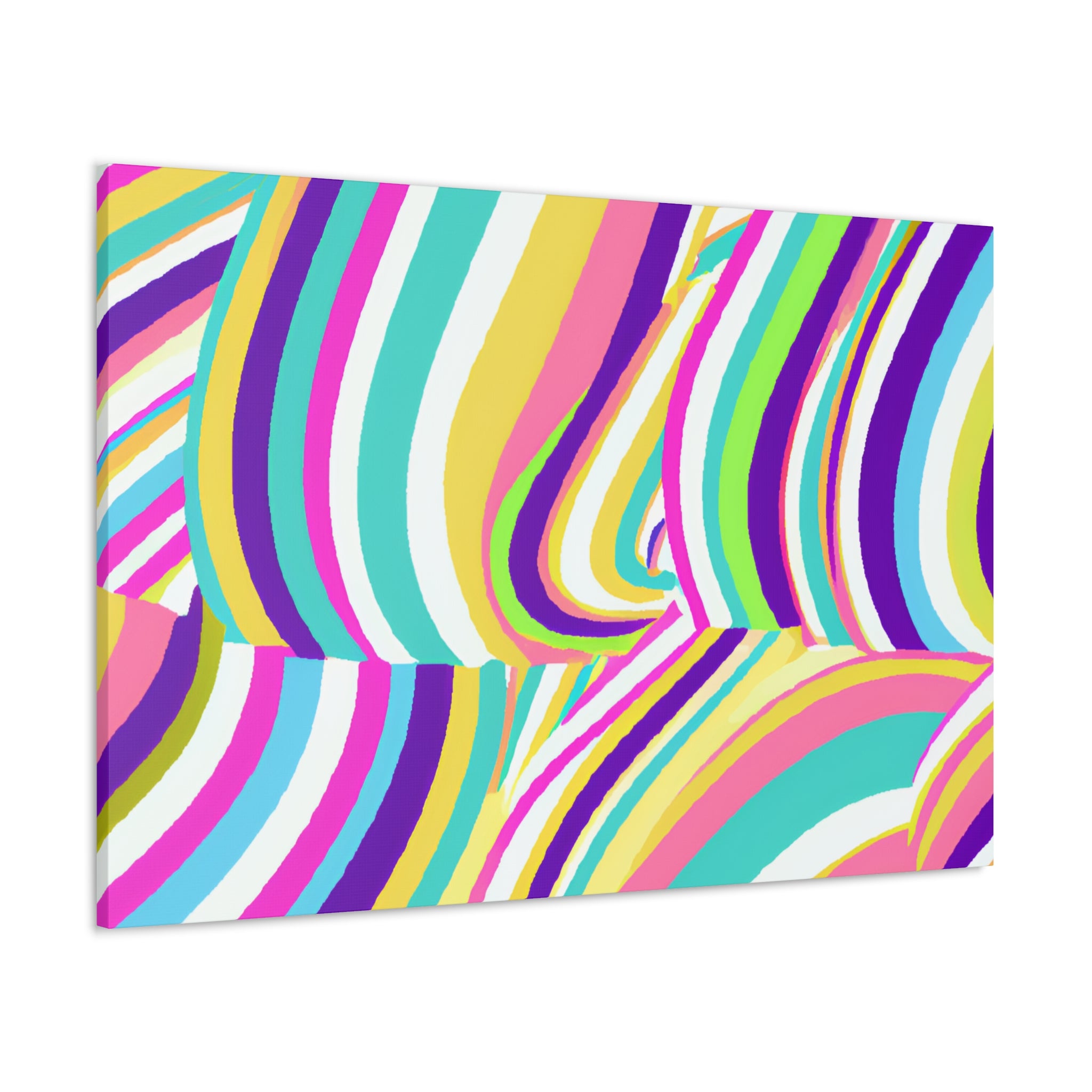 Vibrant Wavy Stripes Abstract Art Canvas - Canvas