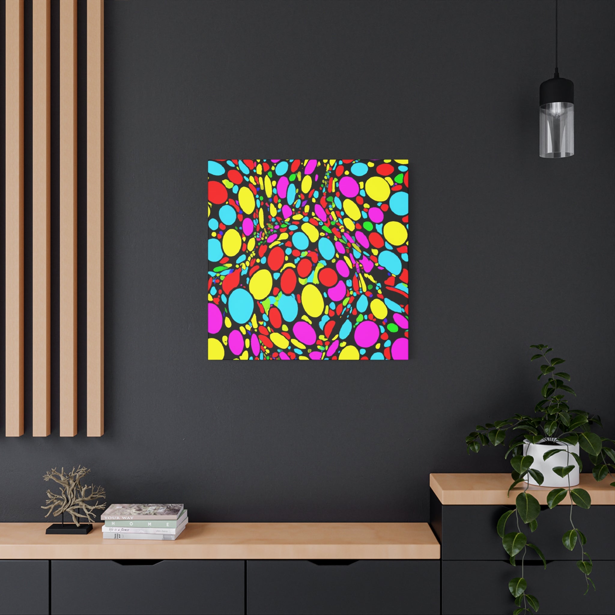 Vibrant Abstract Cell Party Canvas Art Print - Canvas