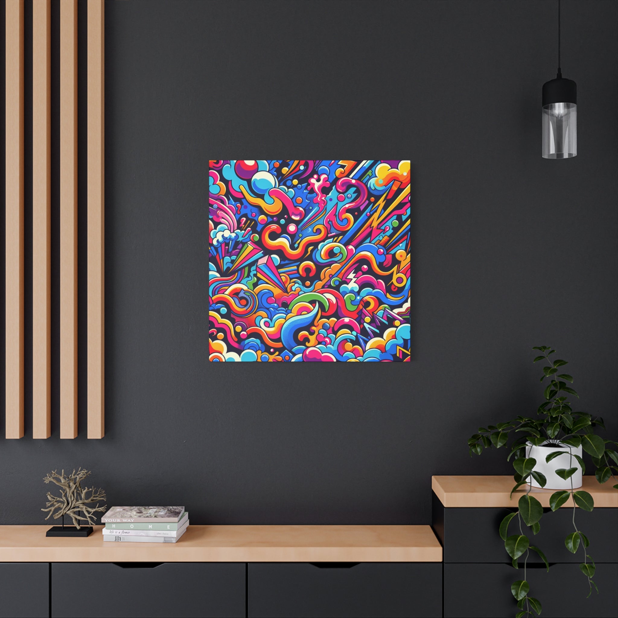 Vibrant Psychedelic Dreamscape Canvas Art Print - Canvas
