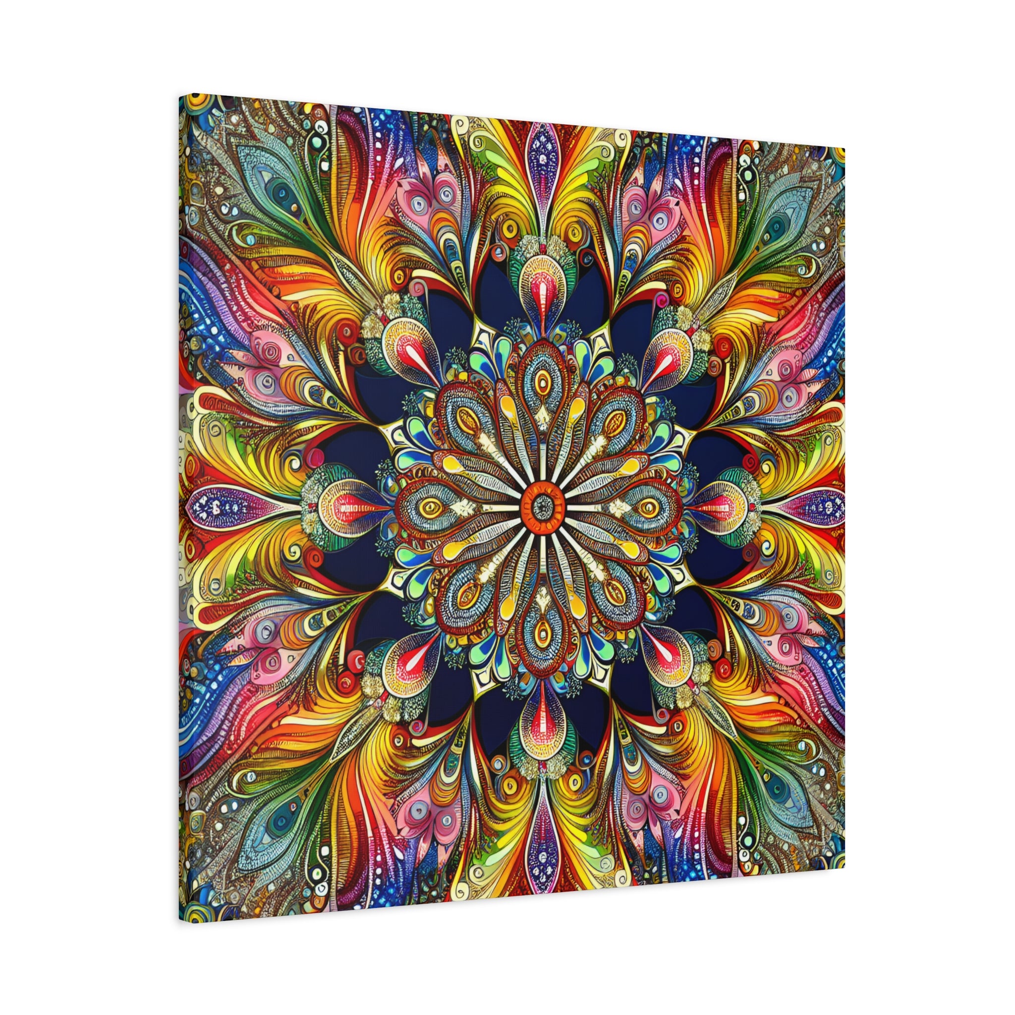 Vibrant Mandala Symphony Premium Canvas Art - Canvas
