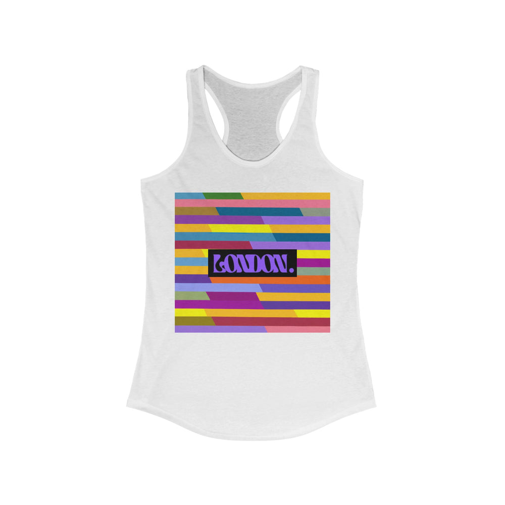 "Groovy Galleria: A Trip Down the Vintage Spiral" - Racerback Tank Top