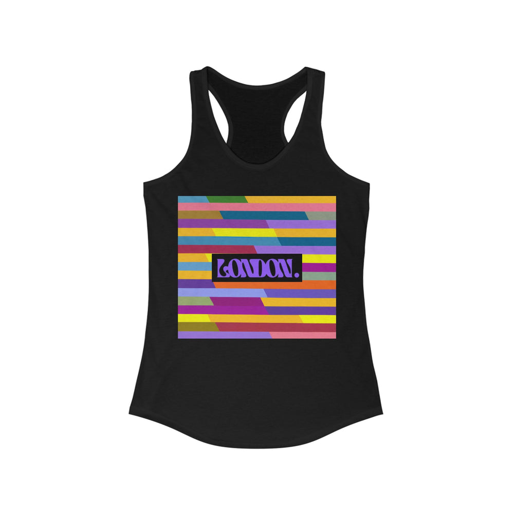 "Groovy Galleria: A Trip Down the Vintage Spiral" - Racerback Tank Top
