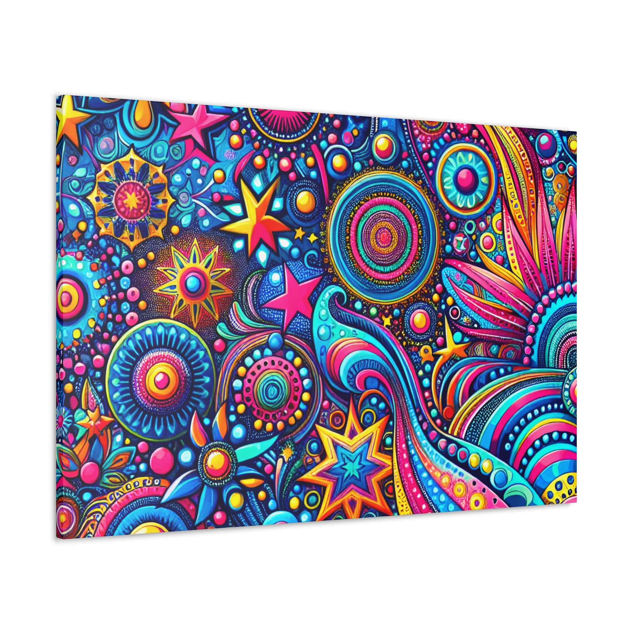 Psychedelic Dreamscape Vibrant Canvas Art Print - Canvas