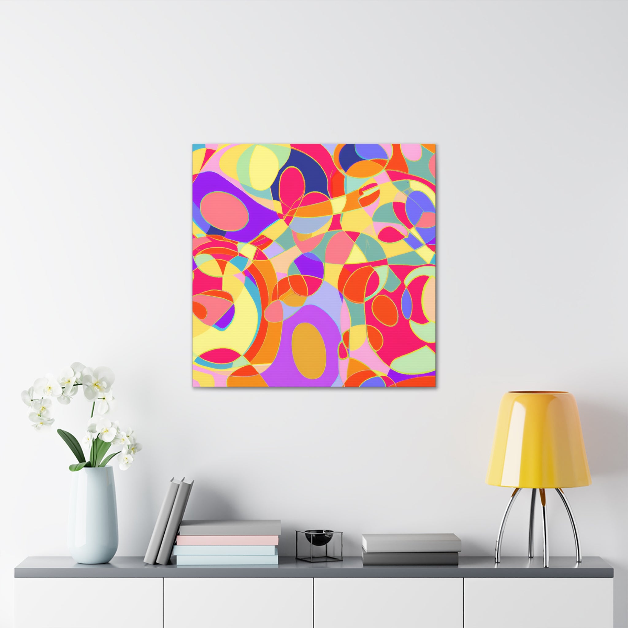 Vibrant Abstract Geometric Melange Canvas Art Print - Canvas