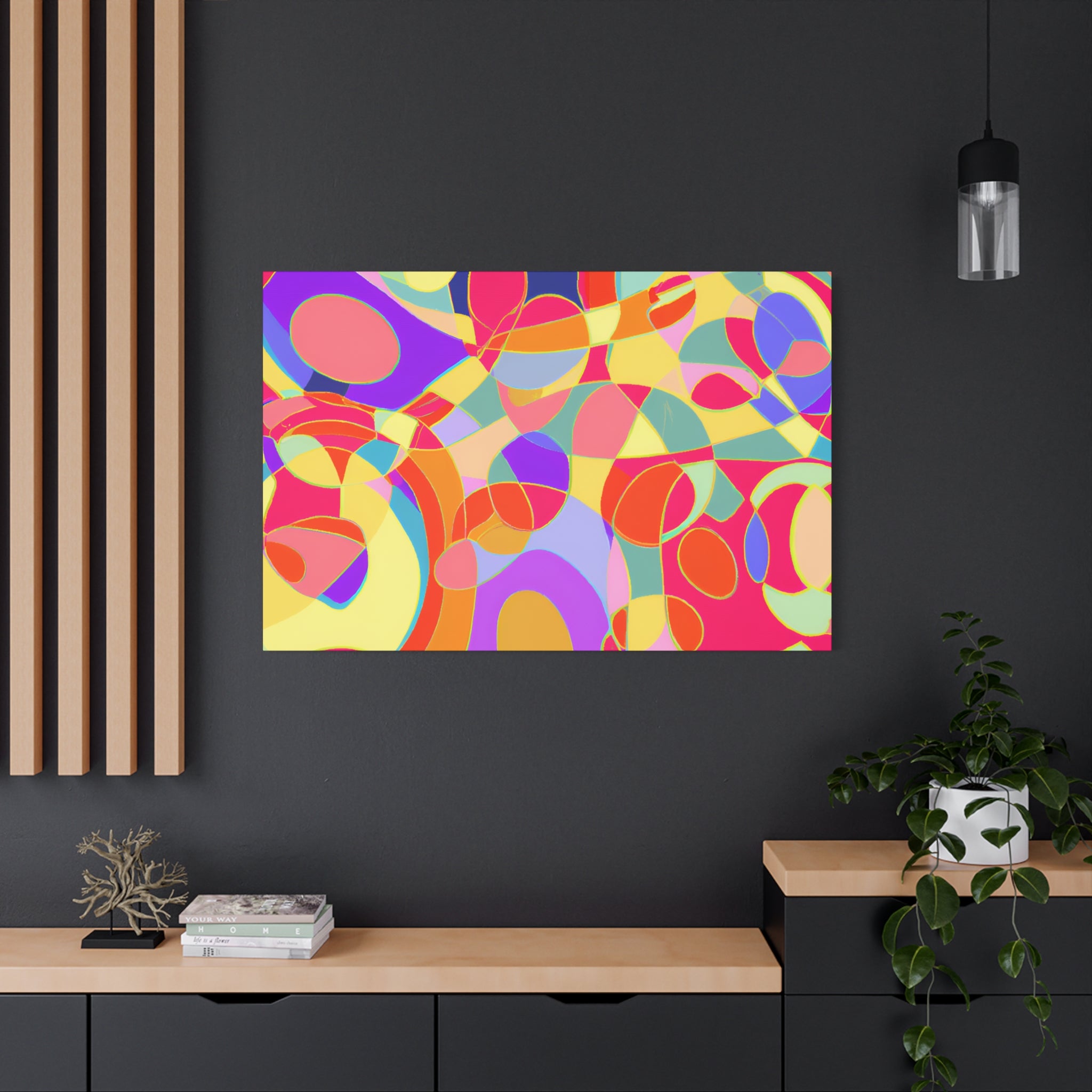 Vibrant Abstract Geometric Melange Canvas Art Print - Canvas