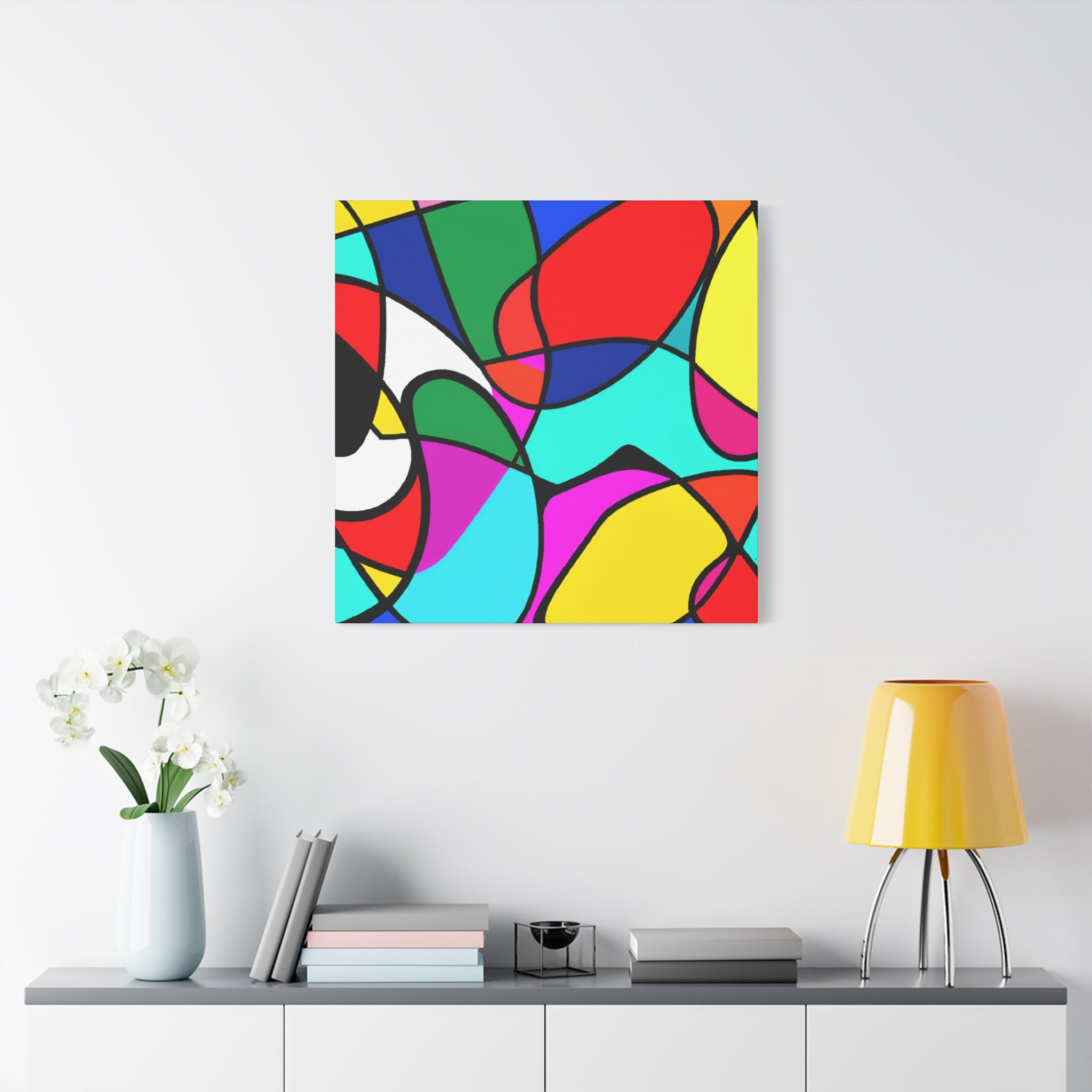 Vibrant Abstract Mosaic Canvas Art Print - Canvas