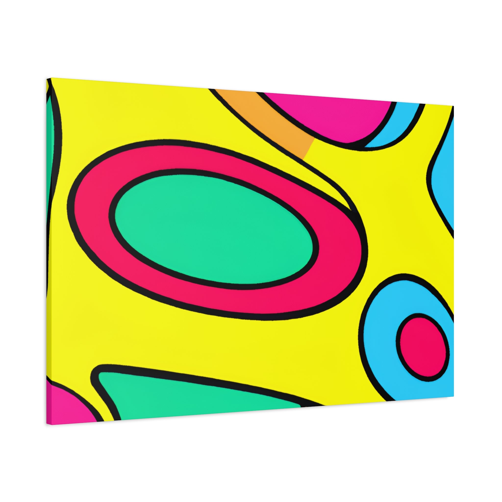 Vibrant Retro Pop Art Ellipses Canvas Print - Canvas