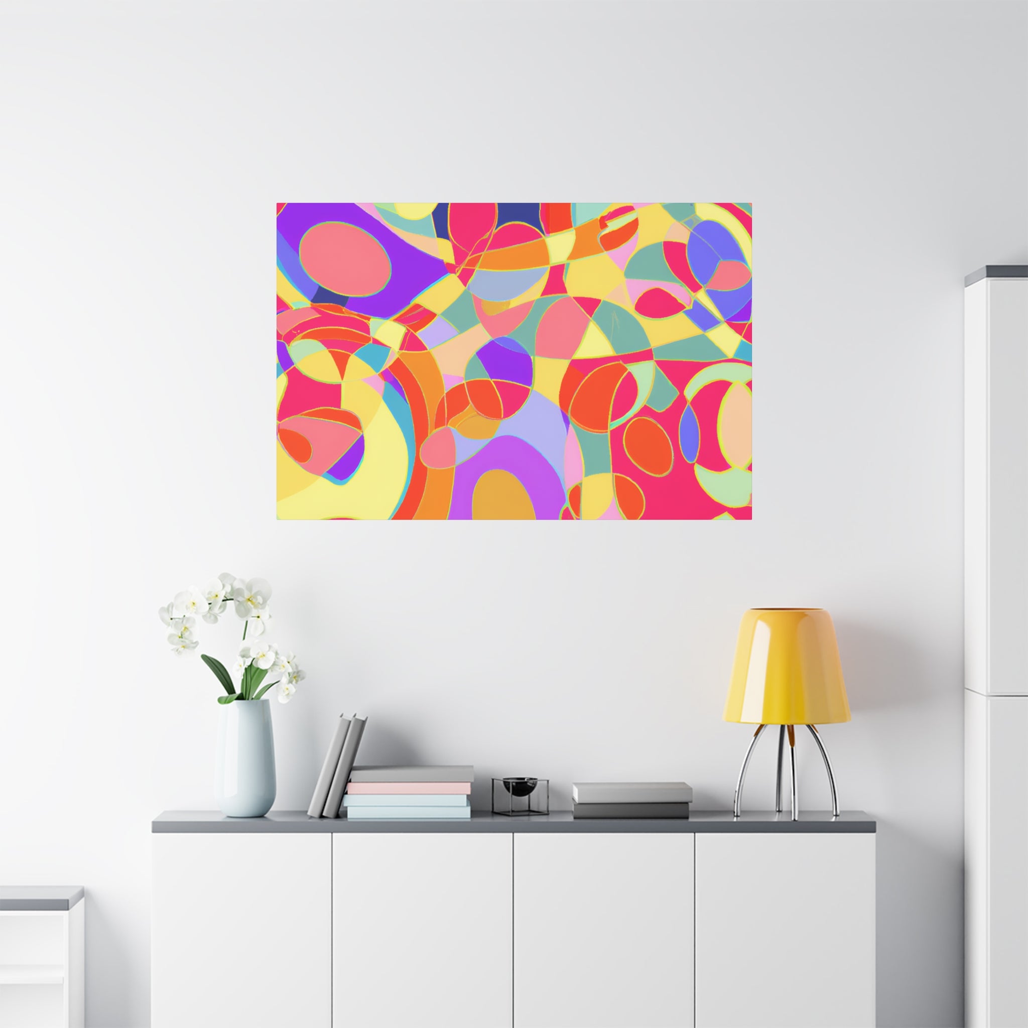 Vibrant Abstract Geometric Melange Canvas Art Print - Canvas