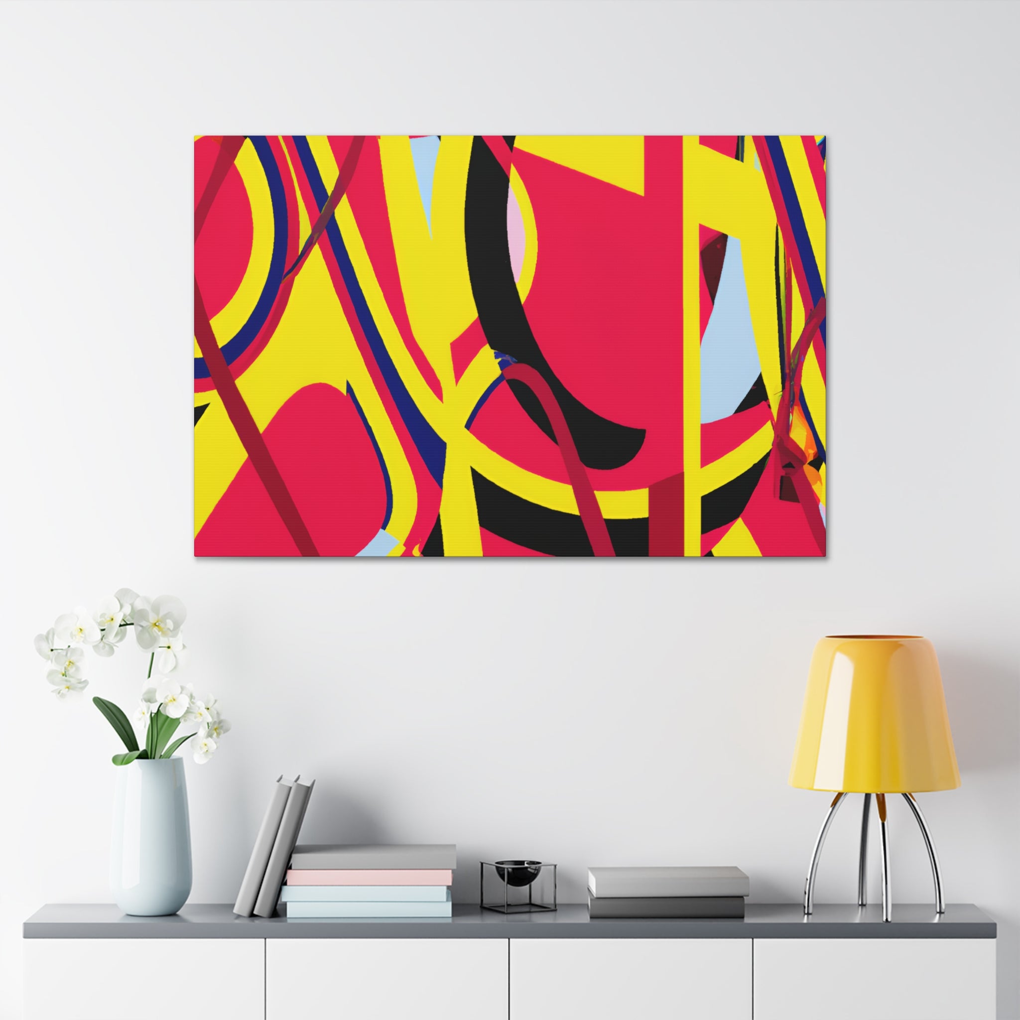 Vibrant Abstract Swirls and Curves Canvas Art Print - Canvas