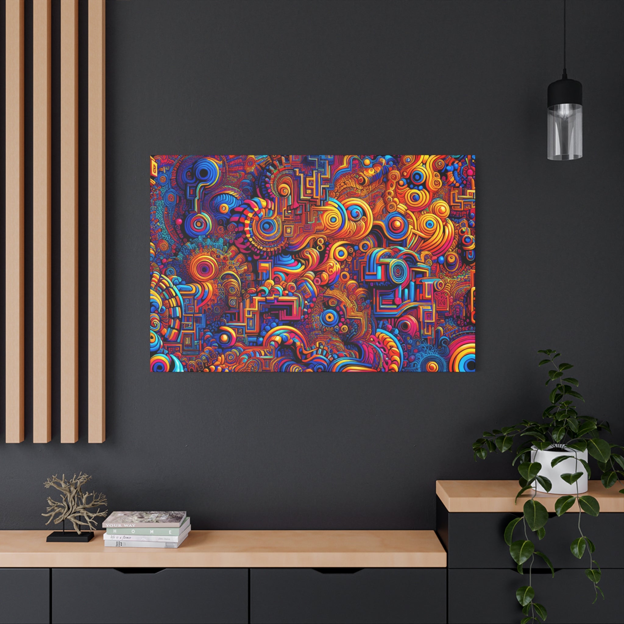 Psychedelic Vortex of Colors Abstract Art Canvas - Canvas