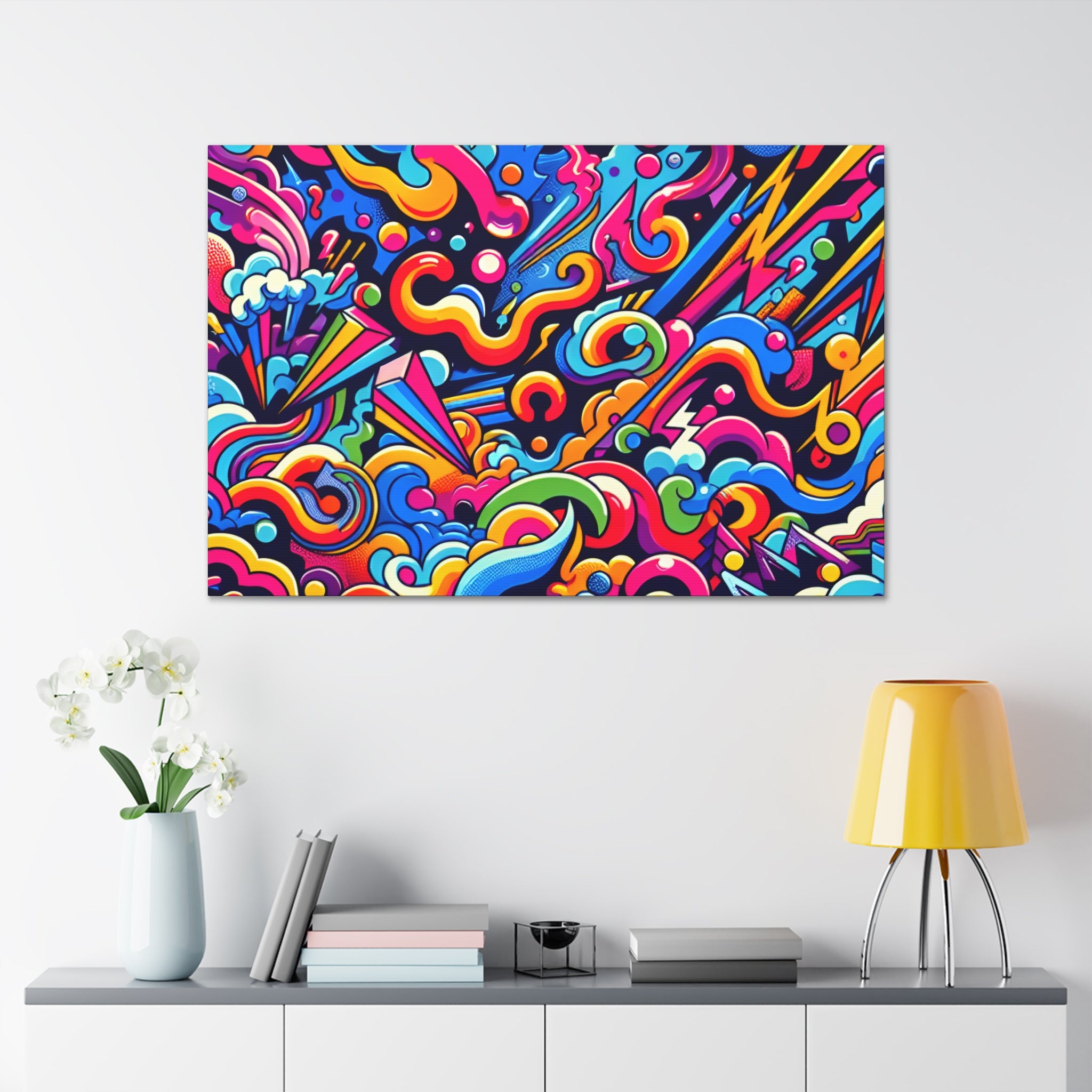 Vibrant Psychedelic Dreamscape Canvas Art Print - Canvas