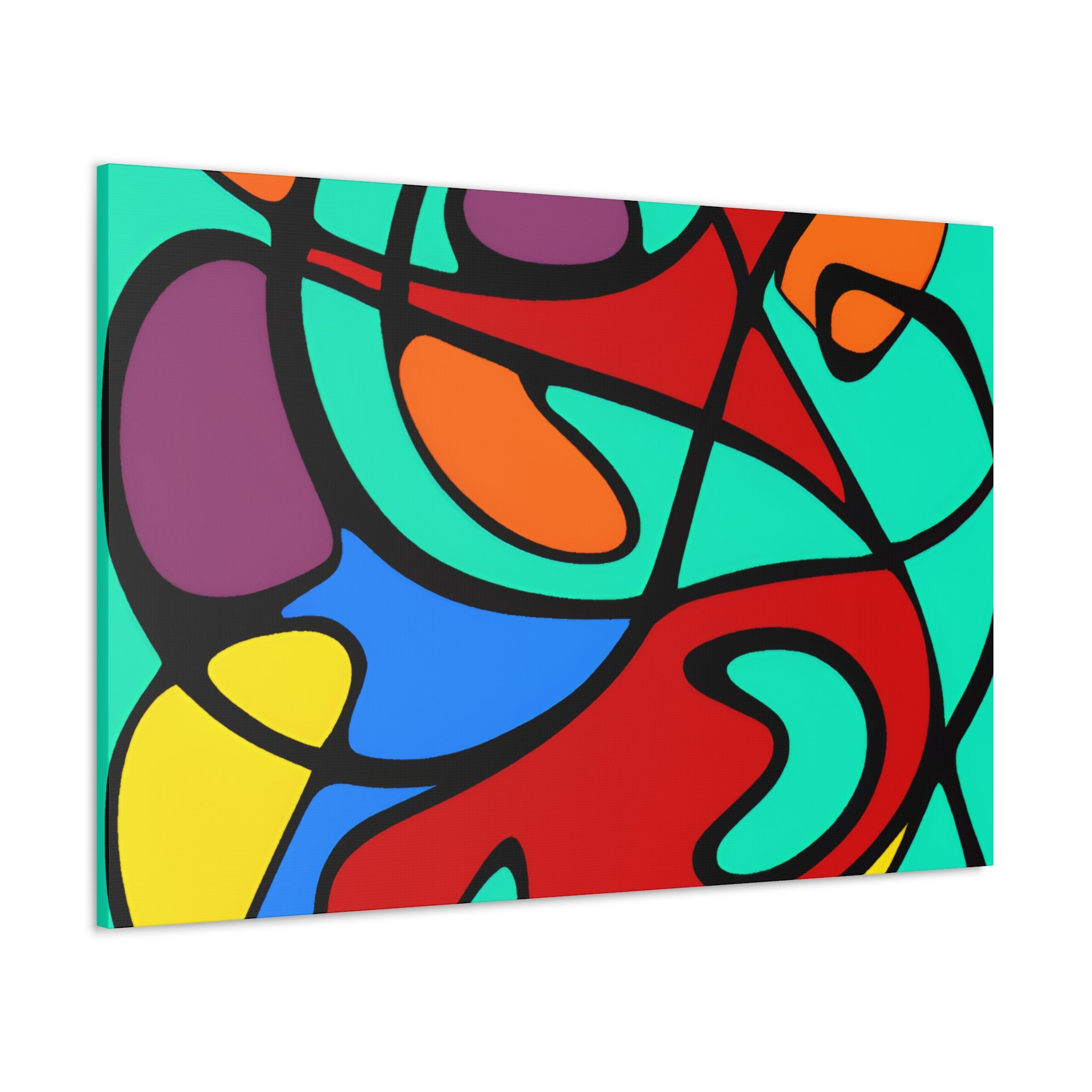 Vibrant Abstract Curves Canvas Art Print - Canvas