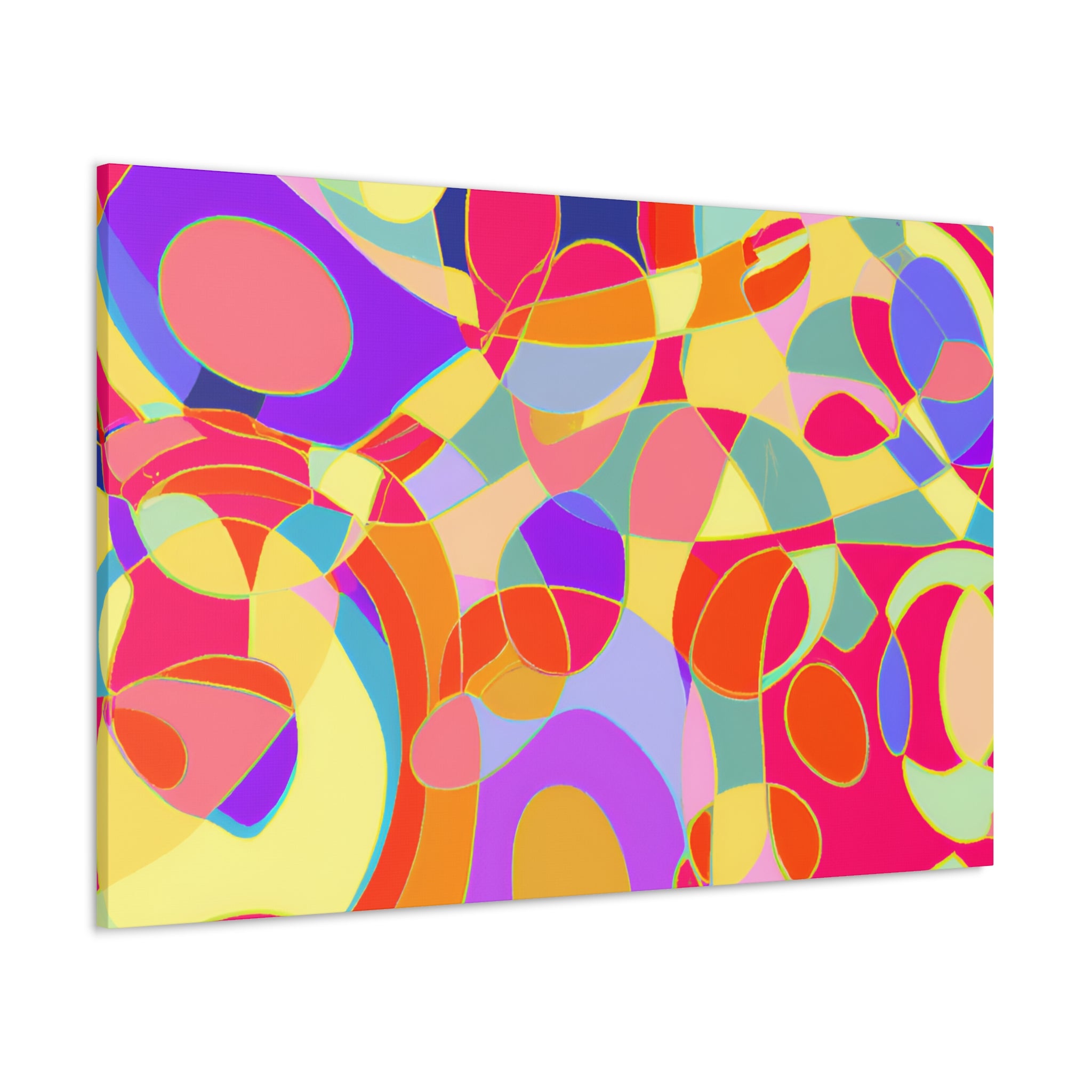 Vibrant Abstract Geometric Melange Canvas Art Print - Canvas