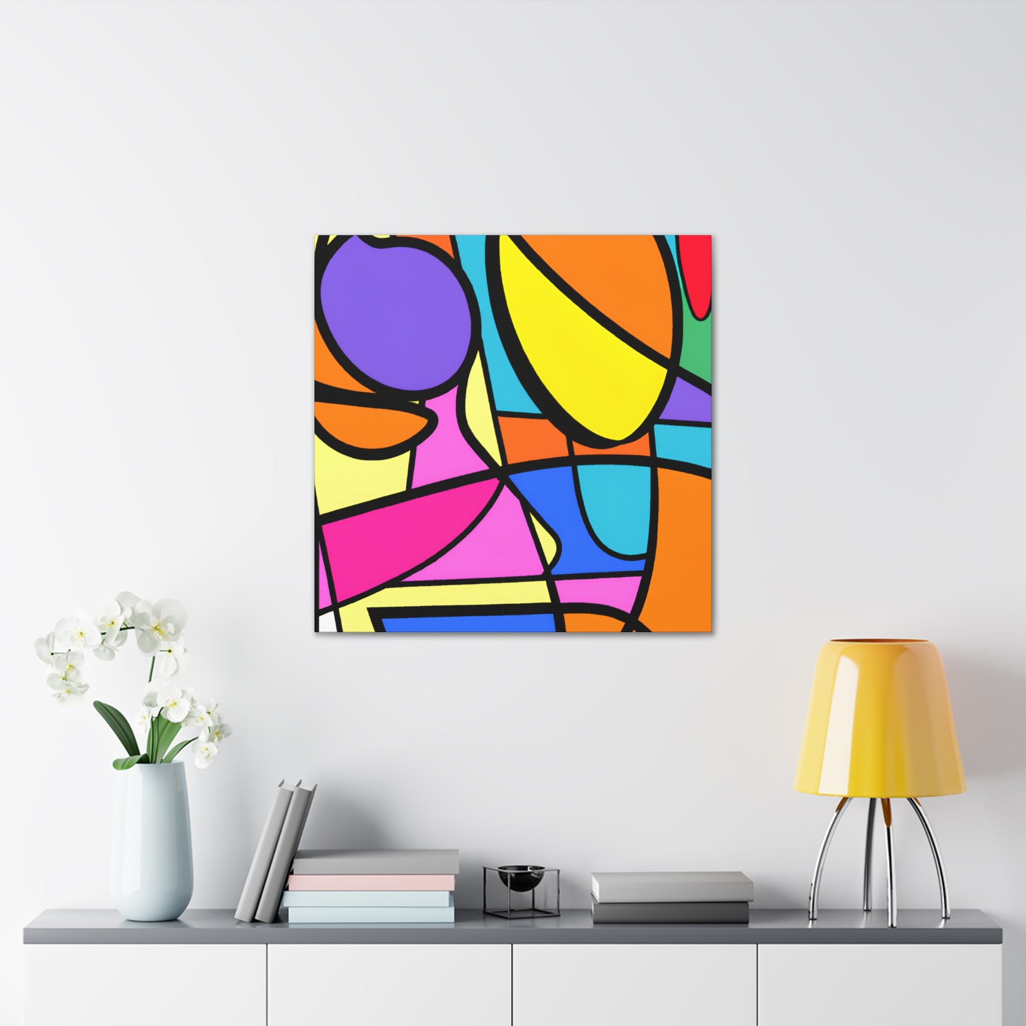 Vibrant Geometric Abstract Art Canvas - Canvas