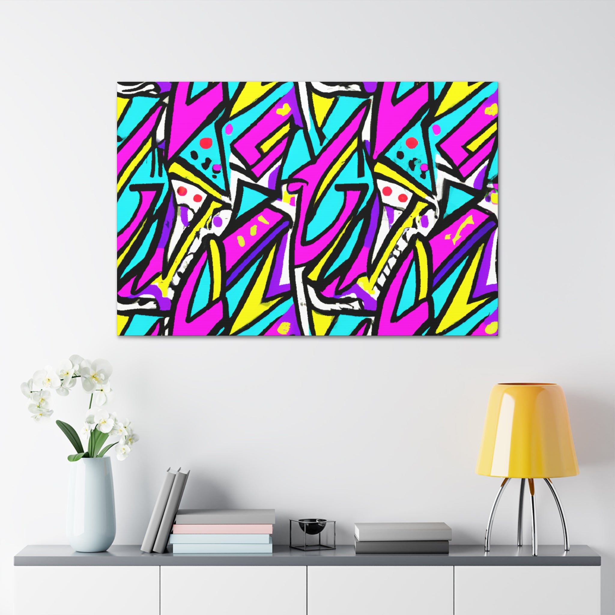 Vibrant Graffiti Style Abstract Canvas Art - Canvas