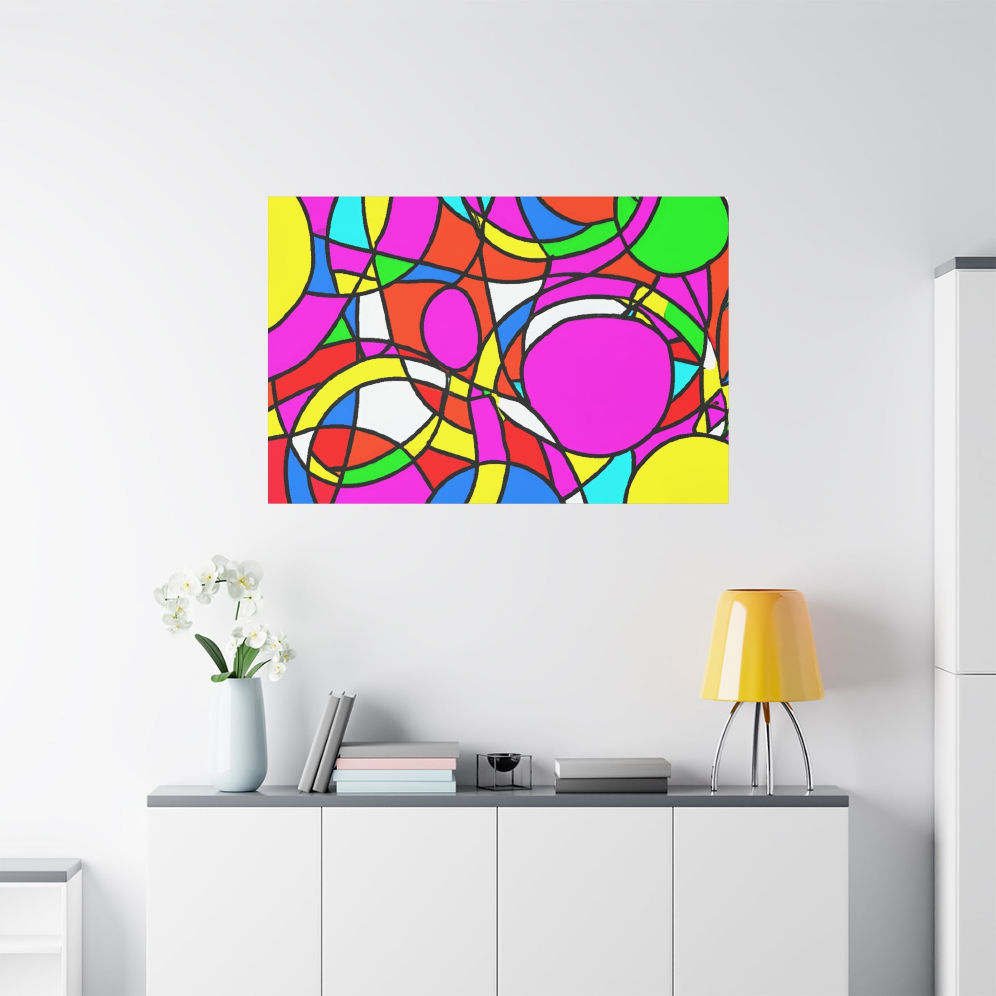 Vibrant Geometric Abstraction Canvas Art - Canvas