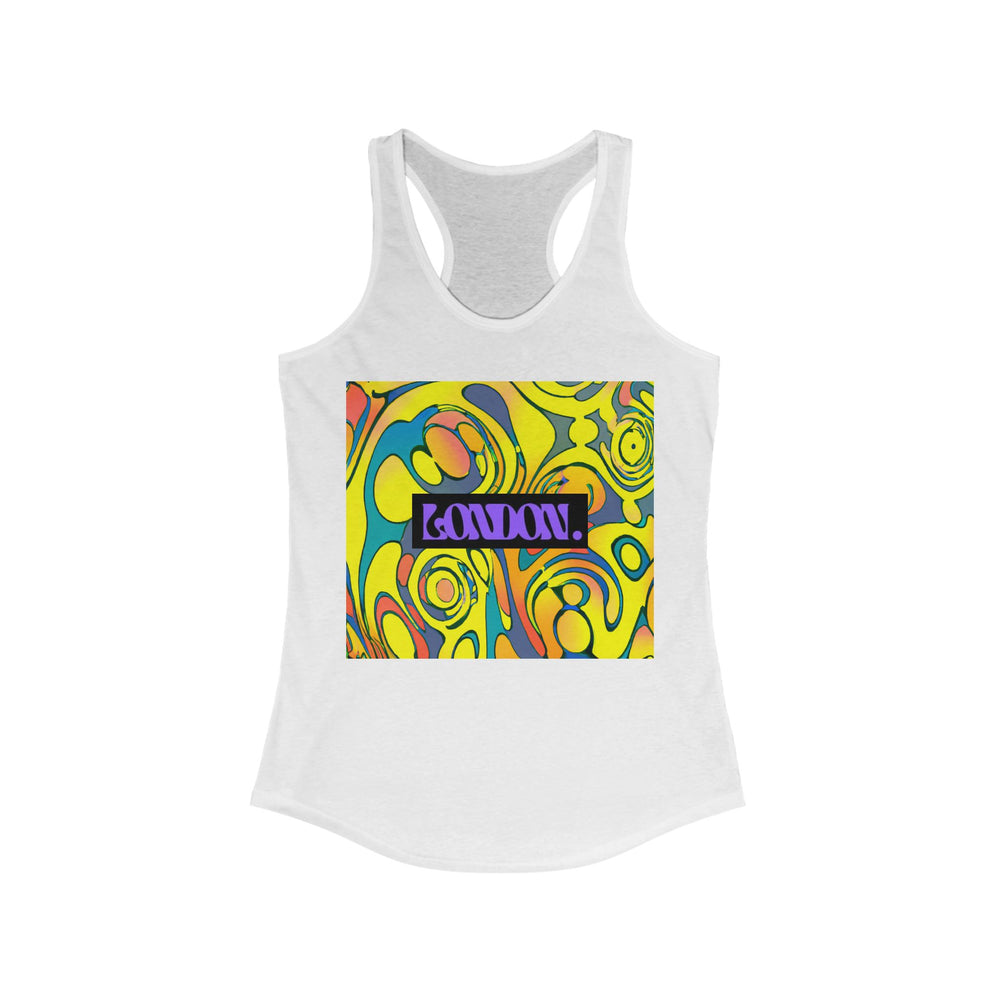 "Groovy Delights: A Psychedelic Retro Emporium" - Racerback Tank Top