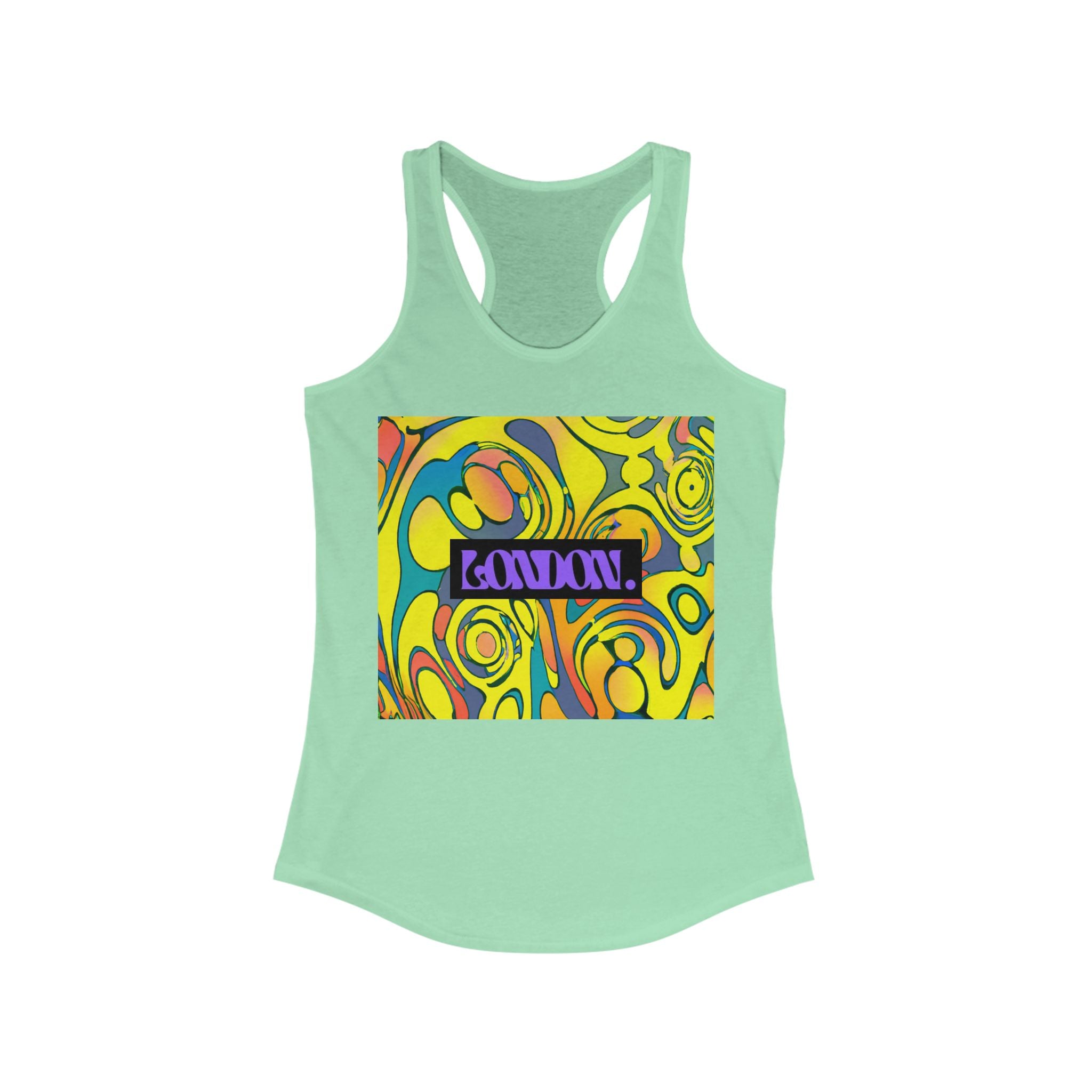 "Groovy Delights: A Psychedelic Retro Emporium" - Racerback Tank Top
