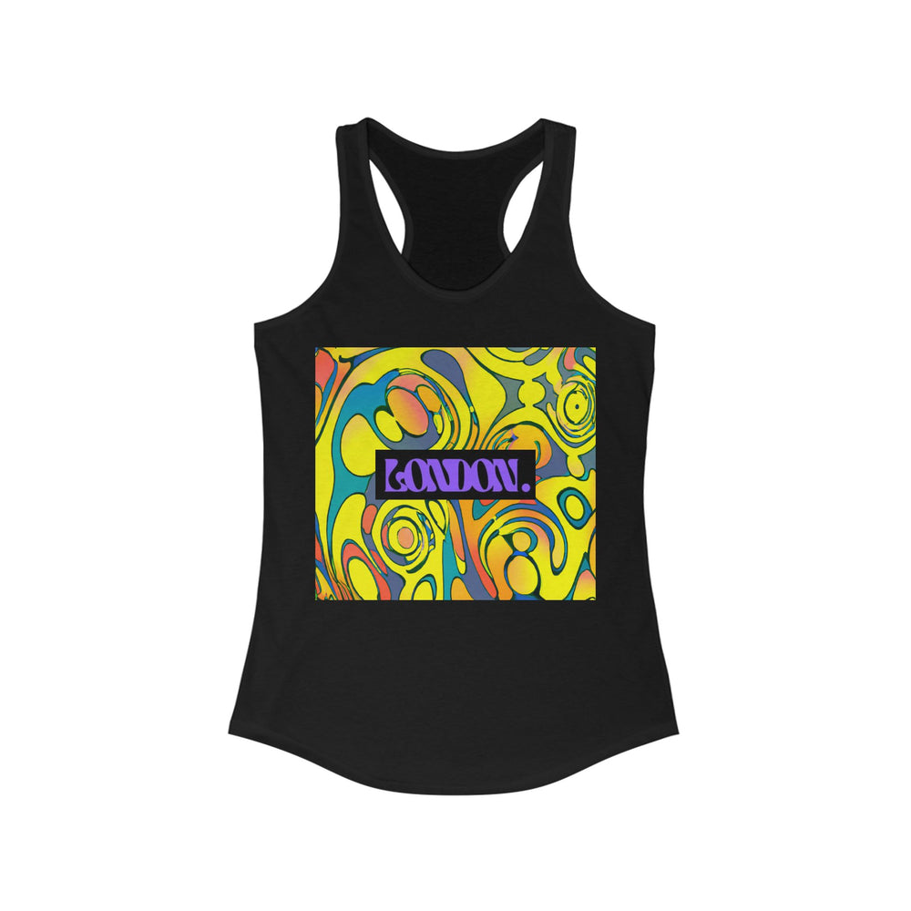 "Groovy Delights: A Psychedelic Retro Emporium" - Racerback Tank Top