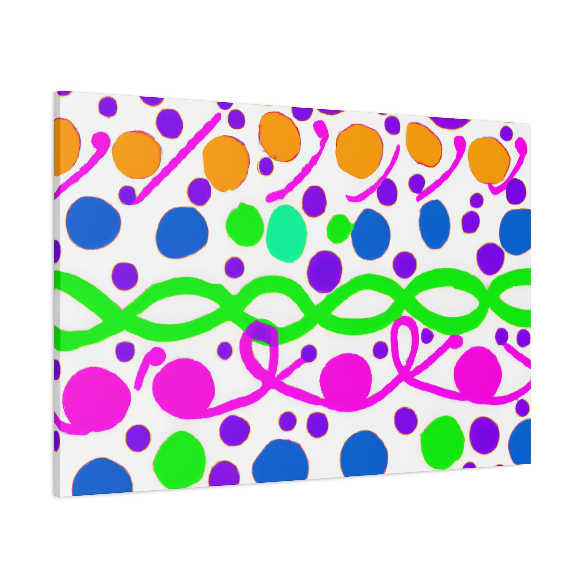 Vibrant Abstract Bubbles and Waves Canvas Art - Canvas
