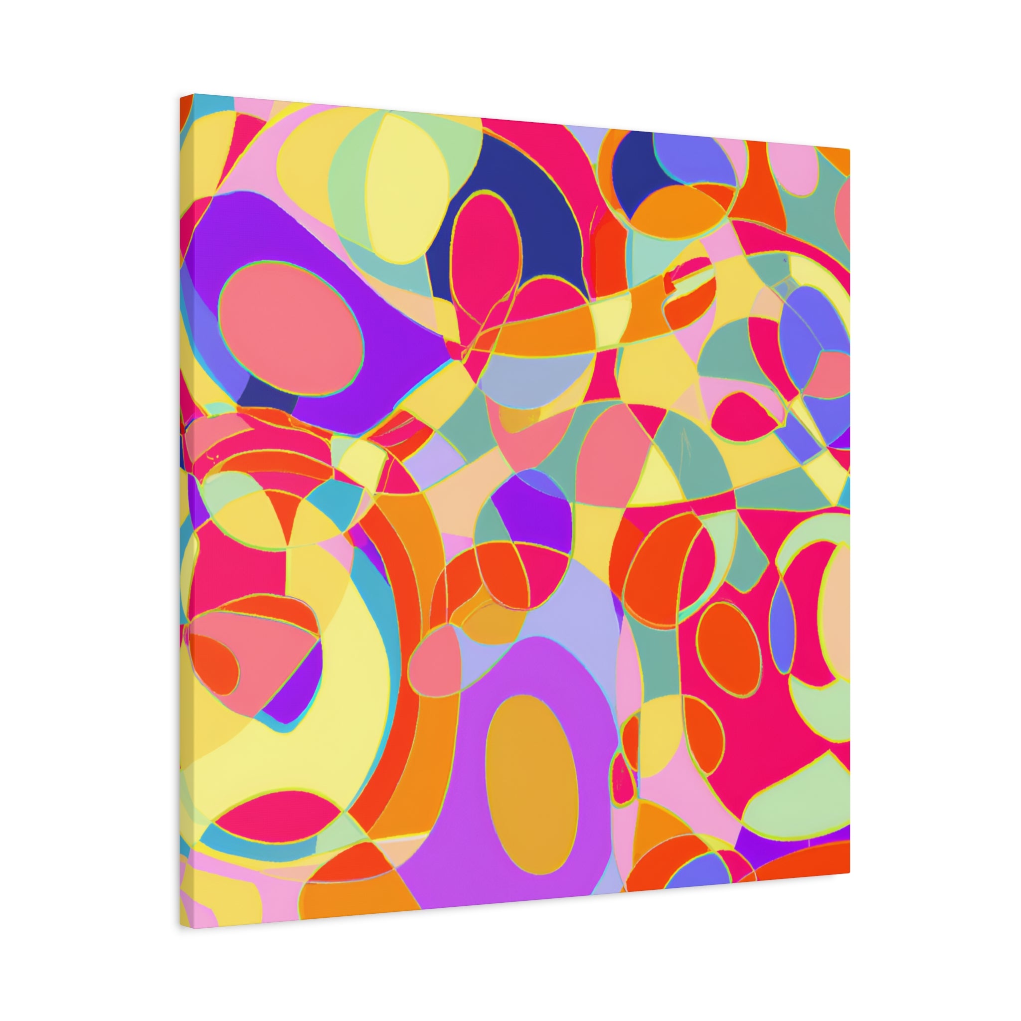 Vibrant Abstract Geometric Melange Canvas Art Print - Canvas