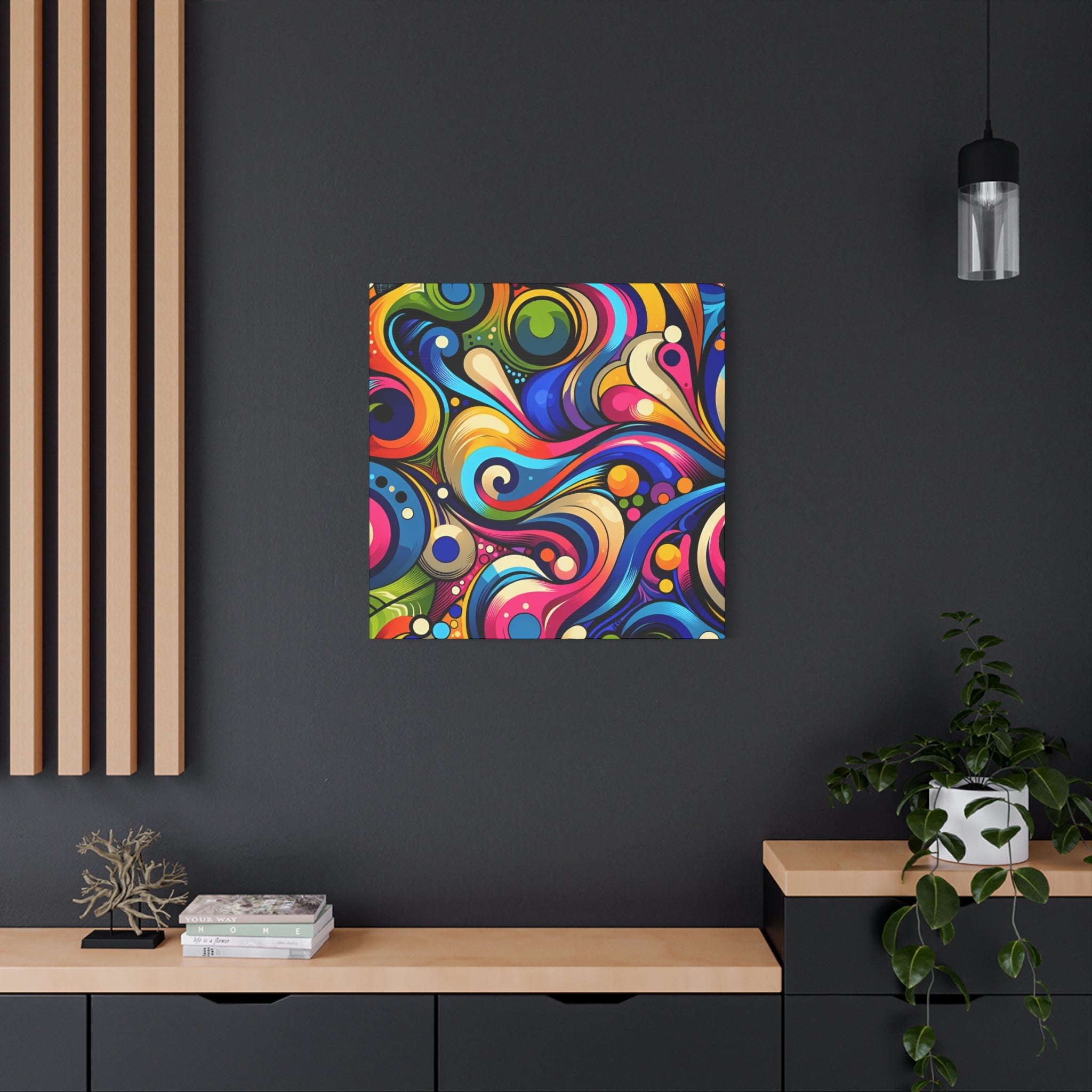 Vibrant Whirls and Swirls Abstract Art Canvas - Canvas