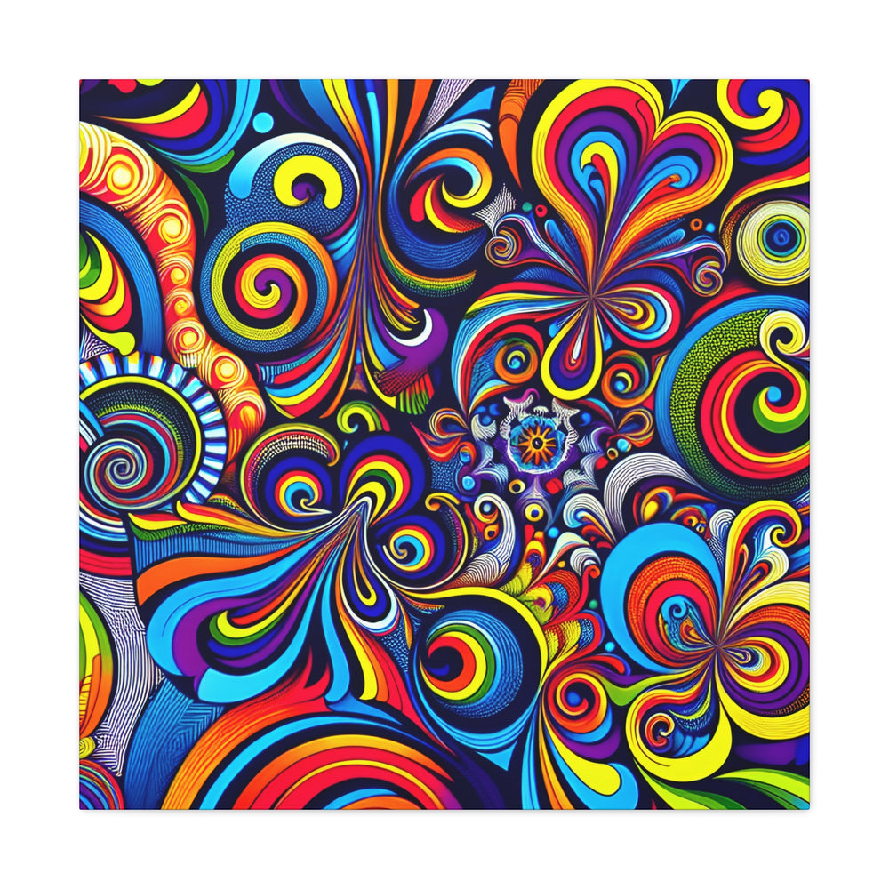 Vibrant Psychedelic Swirls Abstract Art Canvas - Canvas