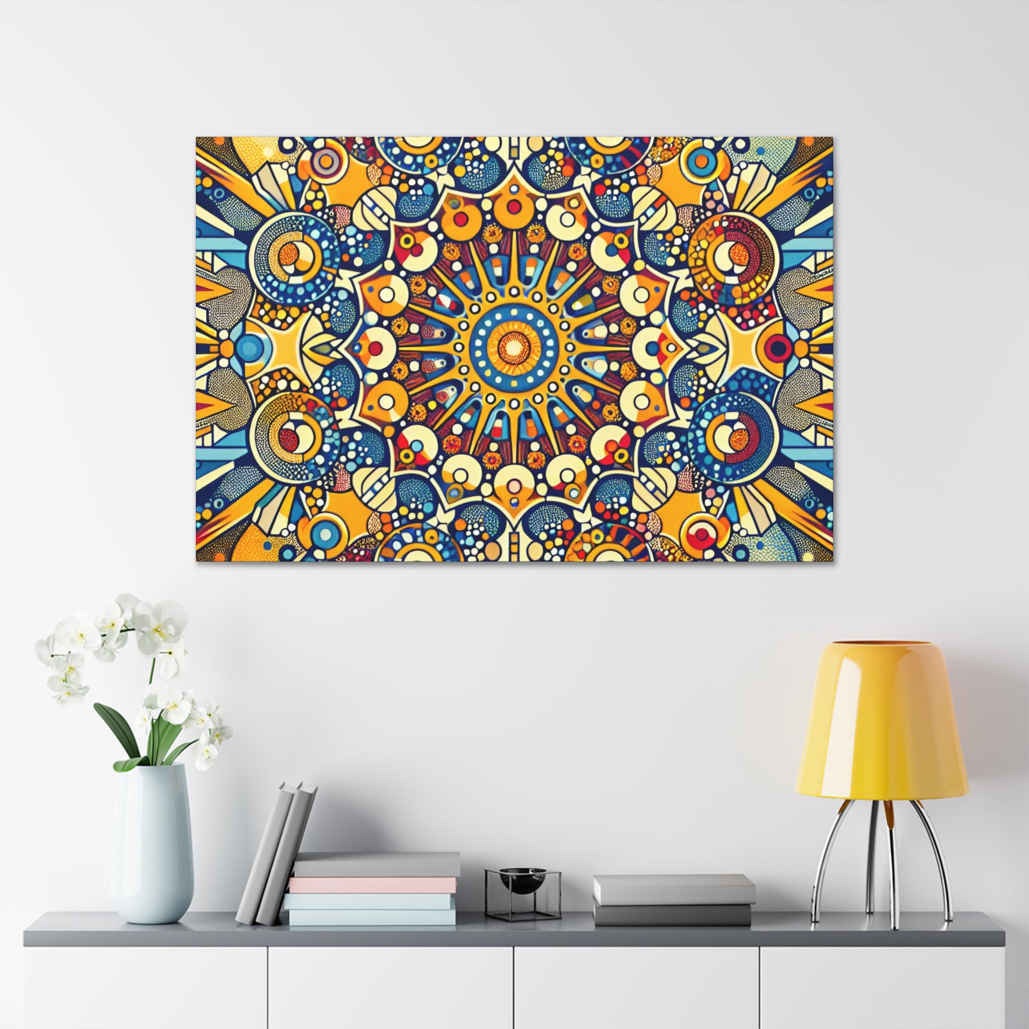 Vibrant Kaleidoscope Mandala Canvas Art Print - Canvas