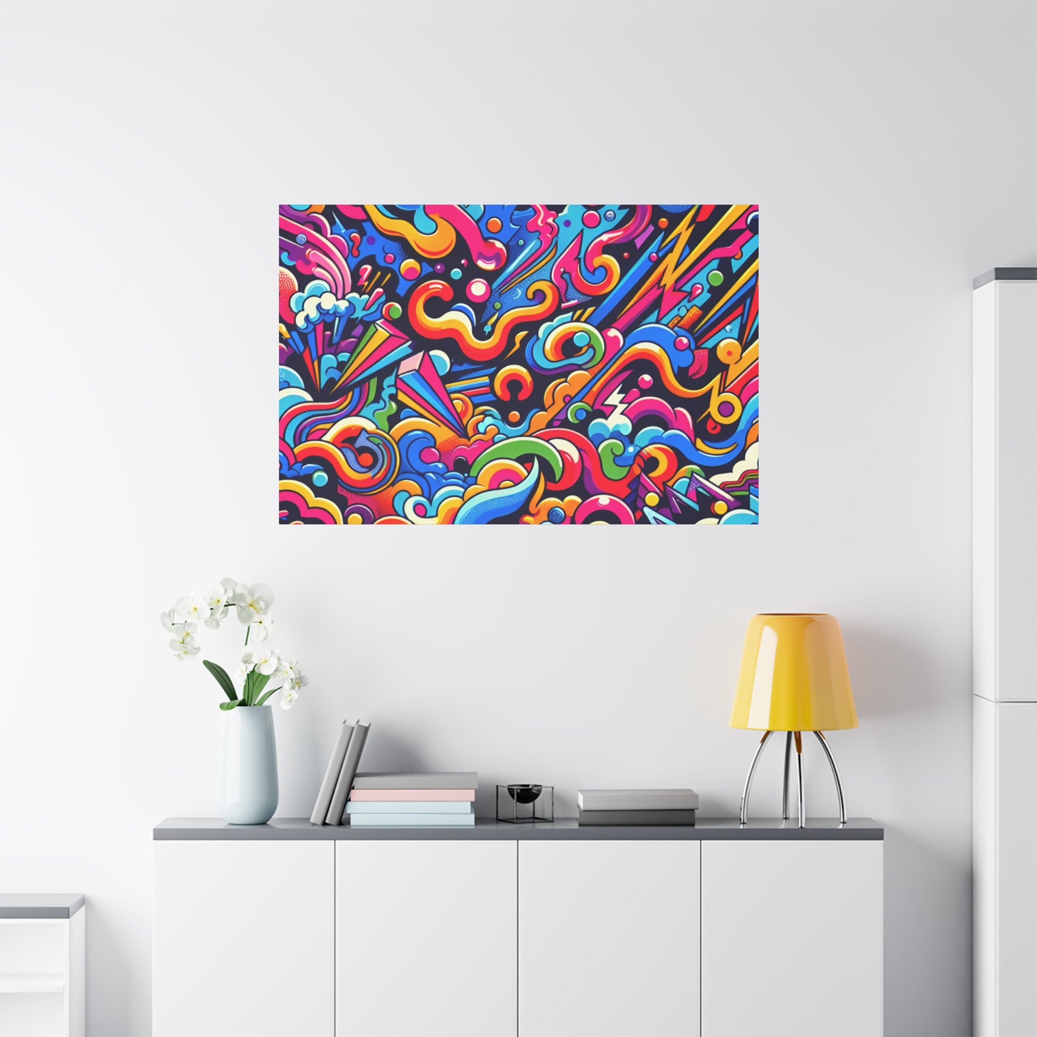 Vibrant Psychedelic Dreamscape Canvas Art Print - Canvas