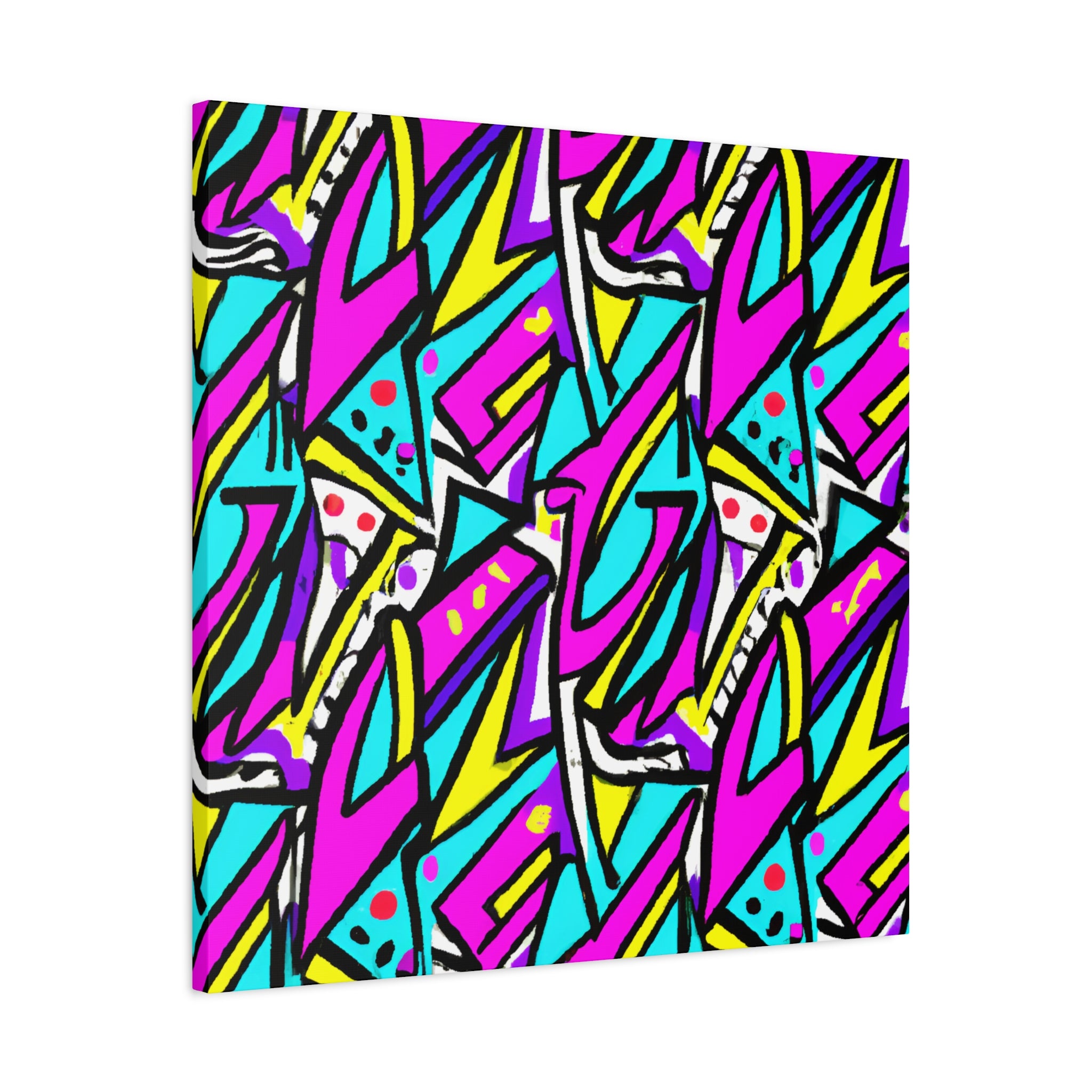 Vibrant Graffiti Style Abstract Canvas Art - Canvas