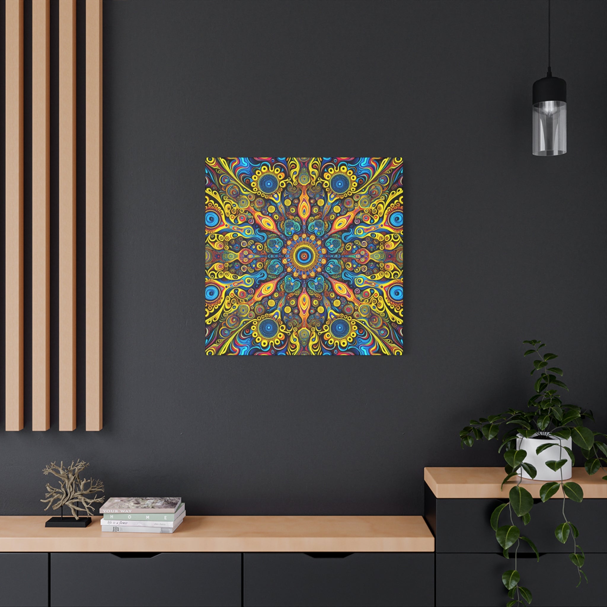 Psychedelic Kaleidoscope Mandala Canvas Art Print - Canvas