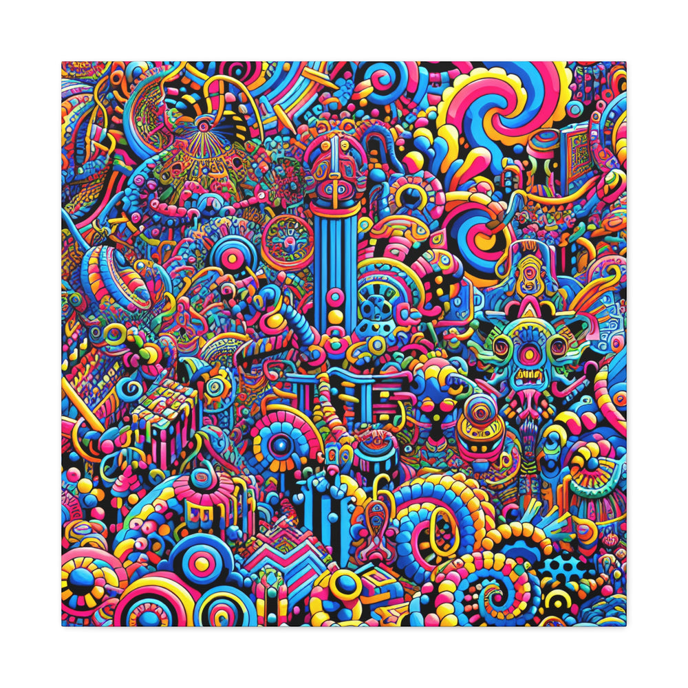 Psychedelic Dreamscape Vibrant Abstract Canvas Art - Canvas