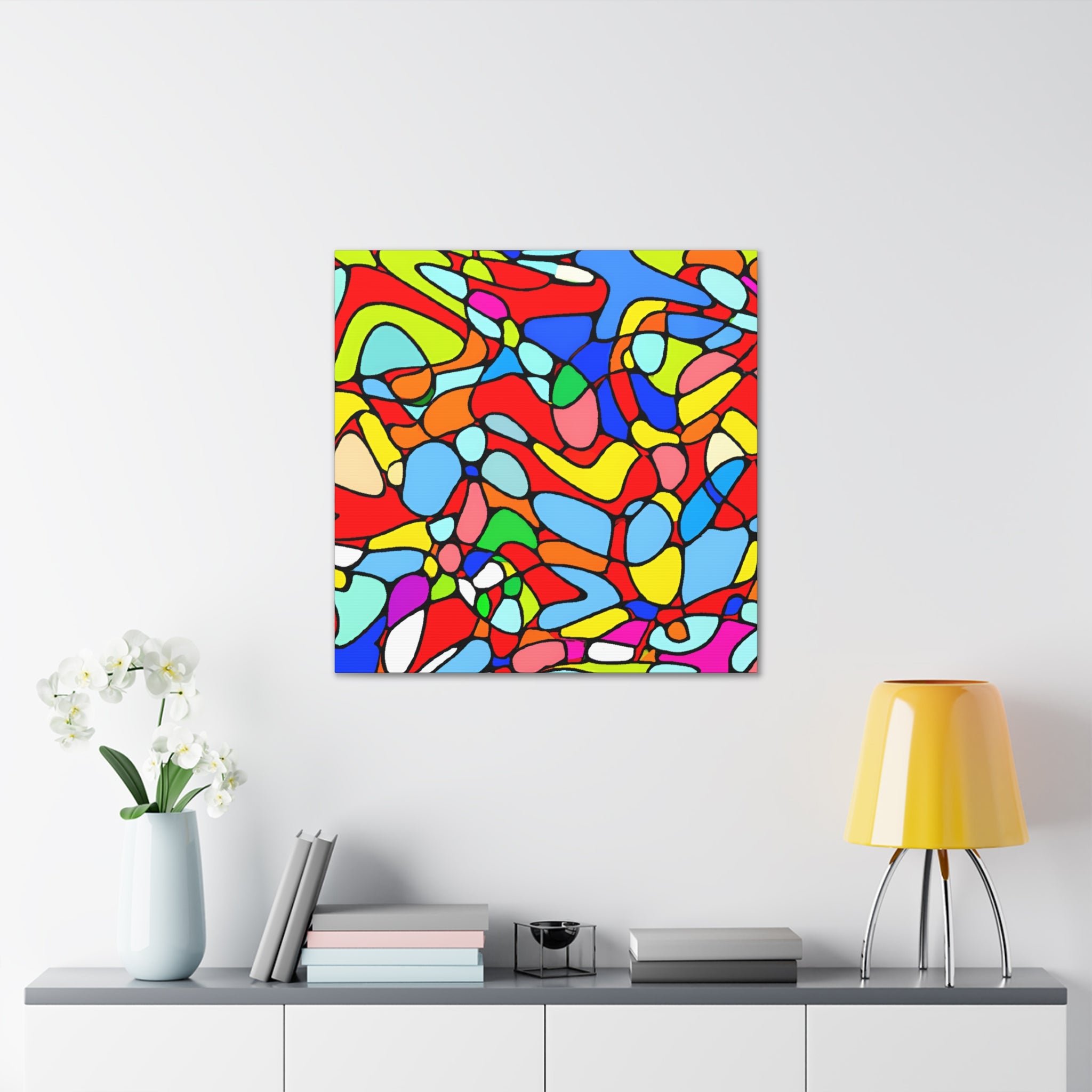 Vibrant Mosaic Abstract Art Canvas - Canvas