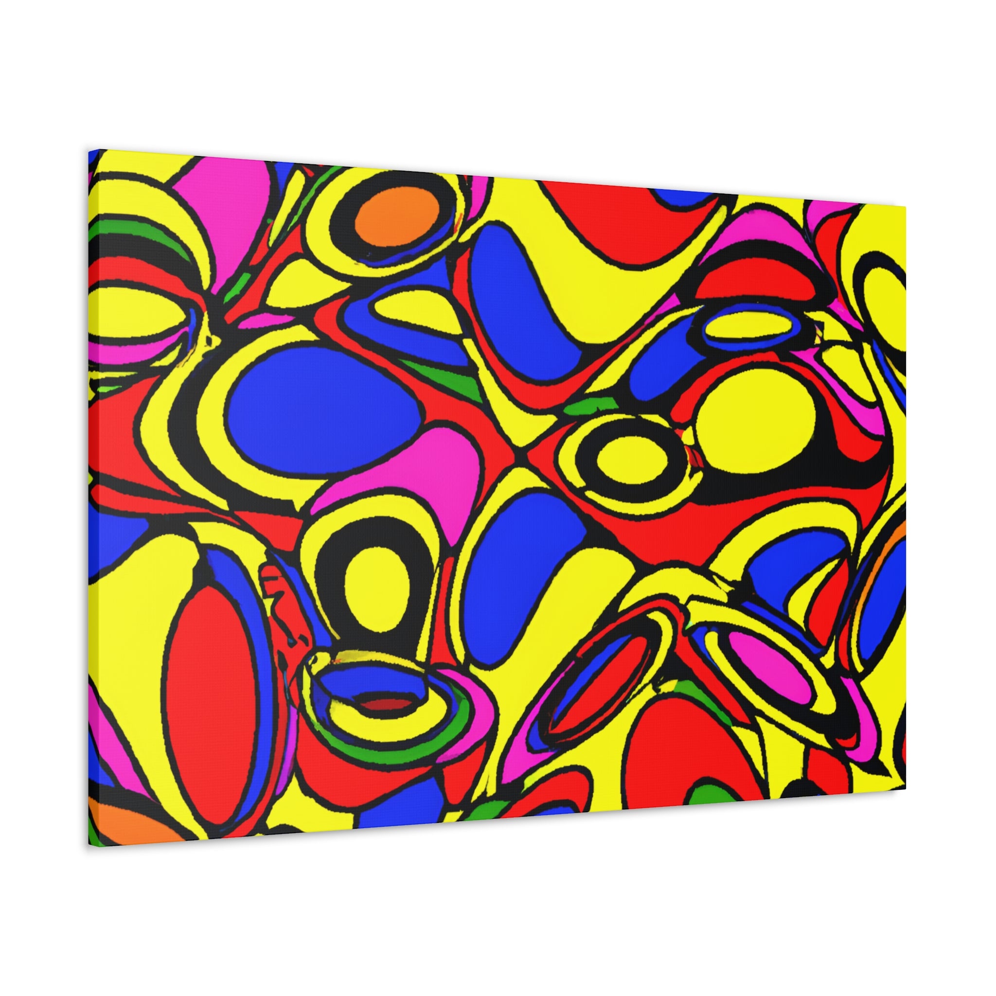 Vibrant Abstract Psychedelic Shapes Canvas Art Print - Canvas