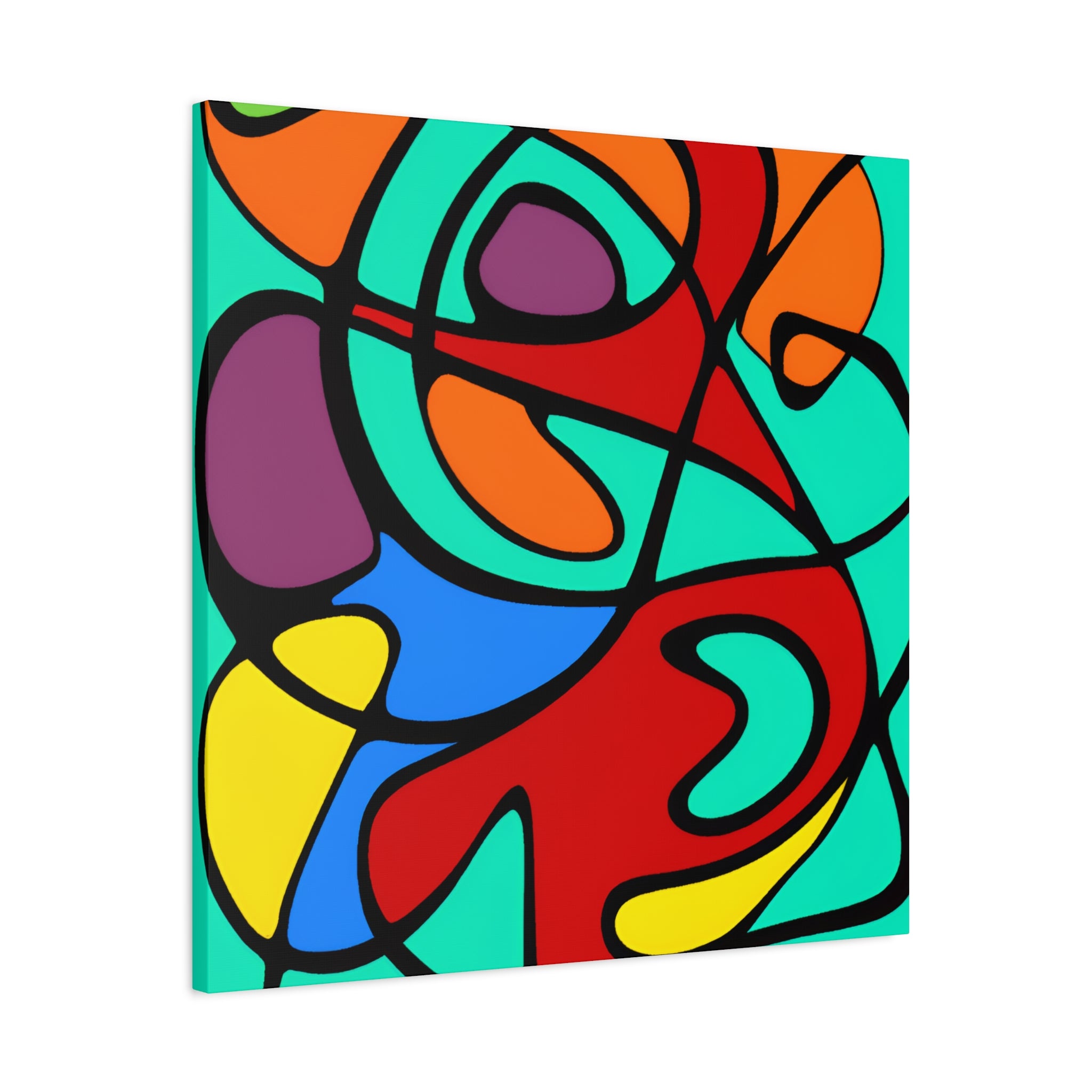 Vibrant Abstract Curves Canvas Art Print - Canvas