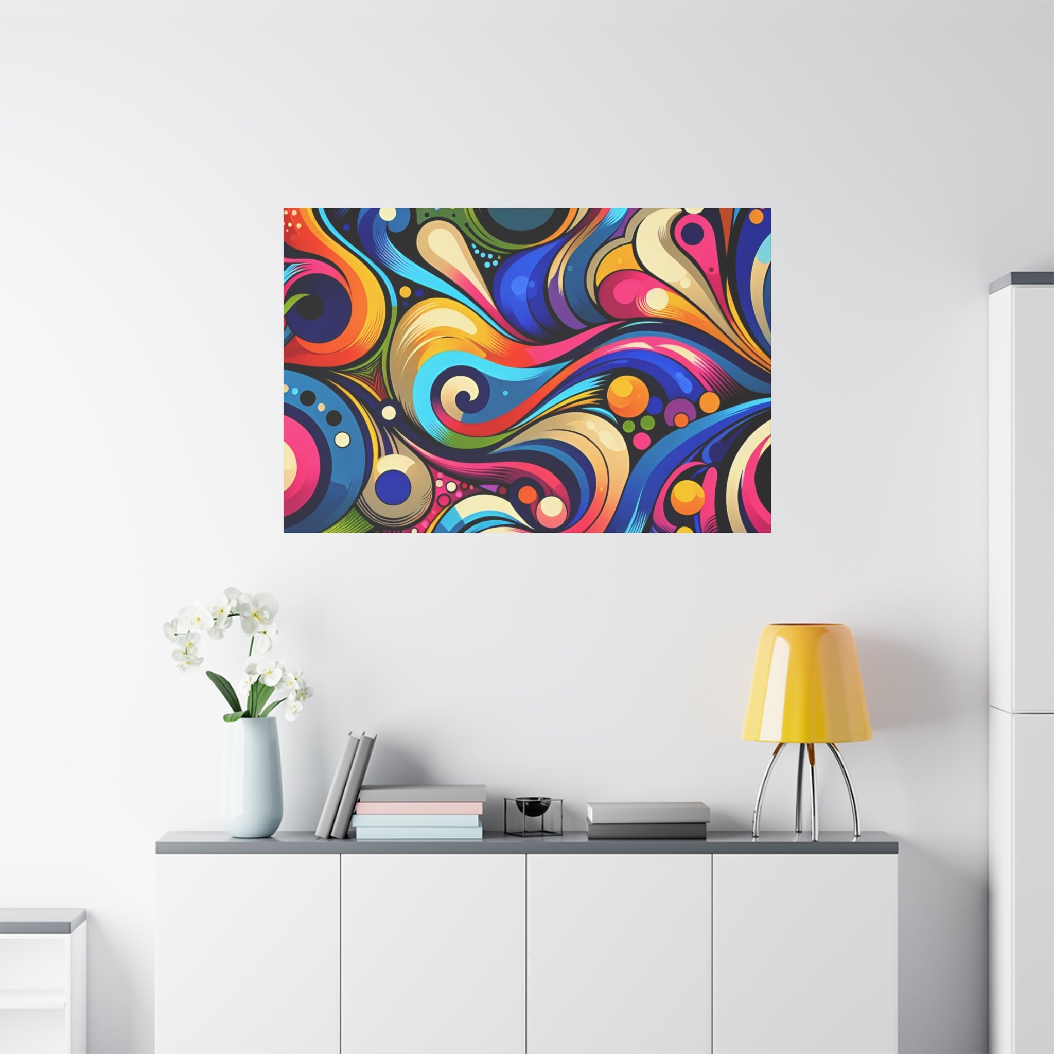 Vibrant Whirls and Swirls Abstract Art Canvas - Canvas