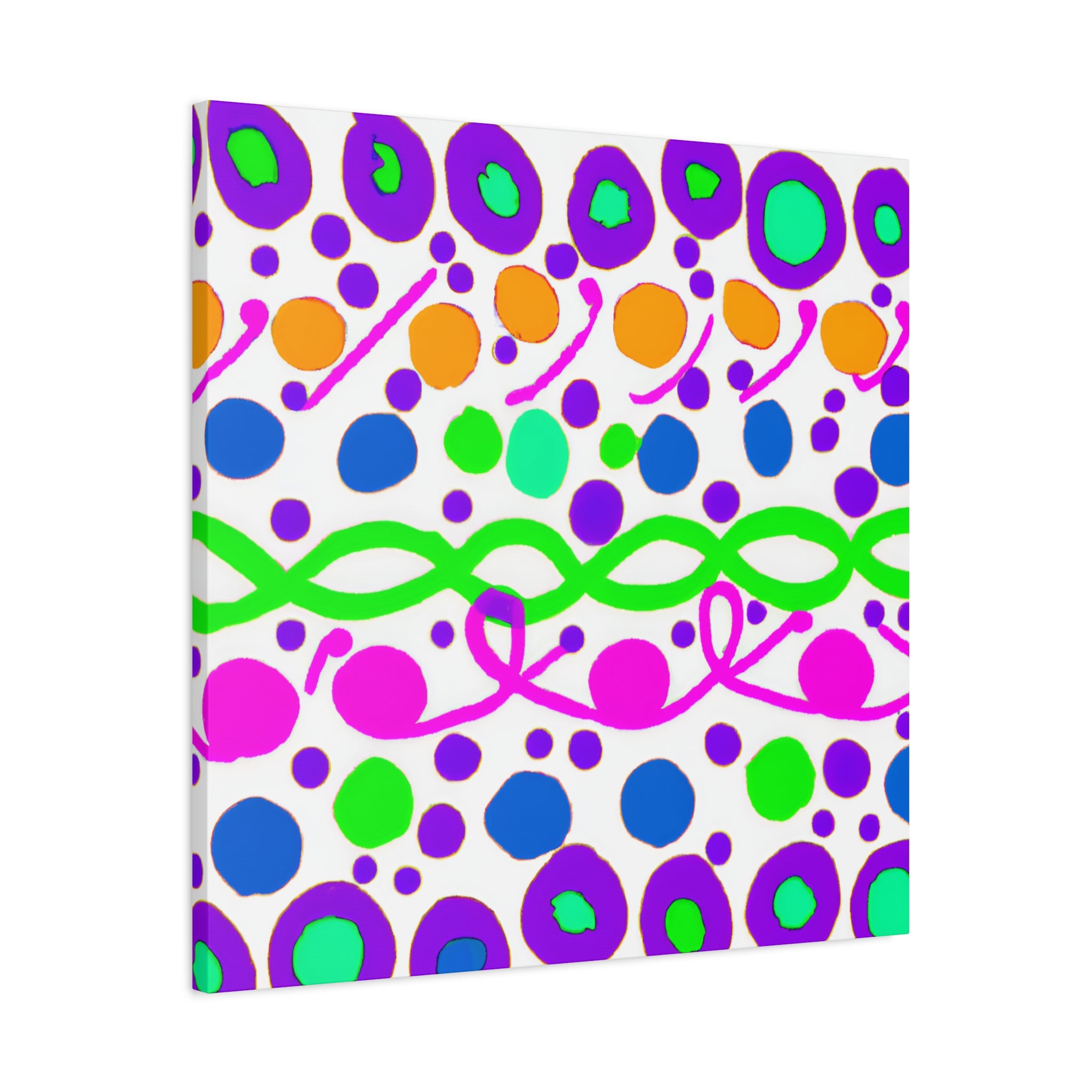 Vibrant Abstract Bubbles and Waves Canvas Art - Canvas