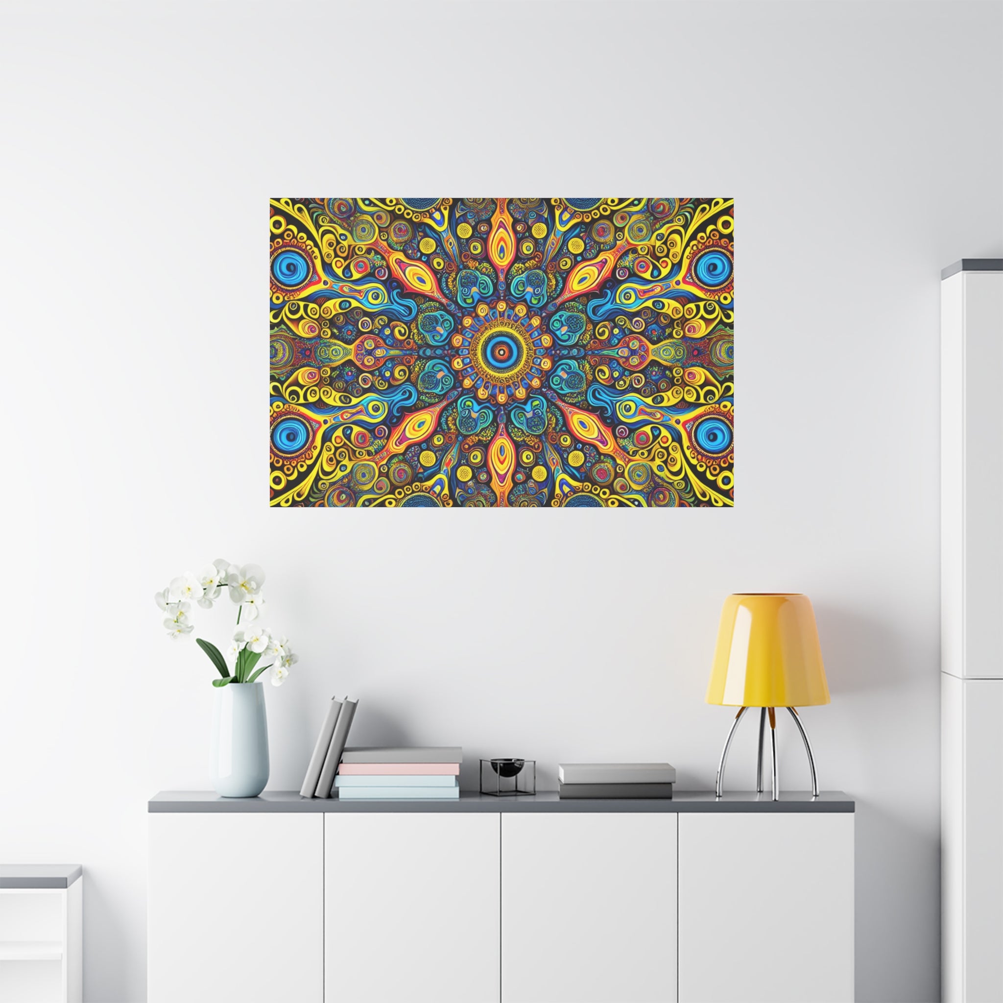 Psychedelic Kaleidoscope Mandala Canvas Art Print - Canvas