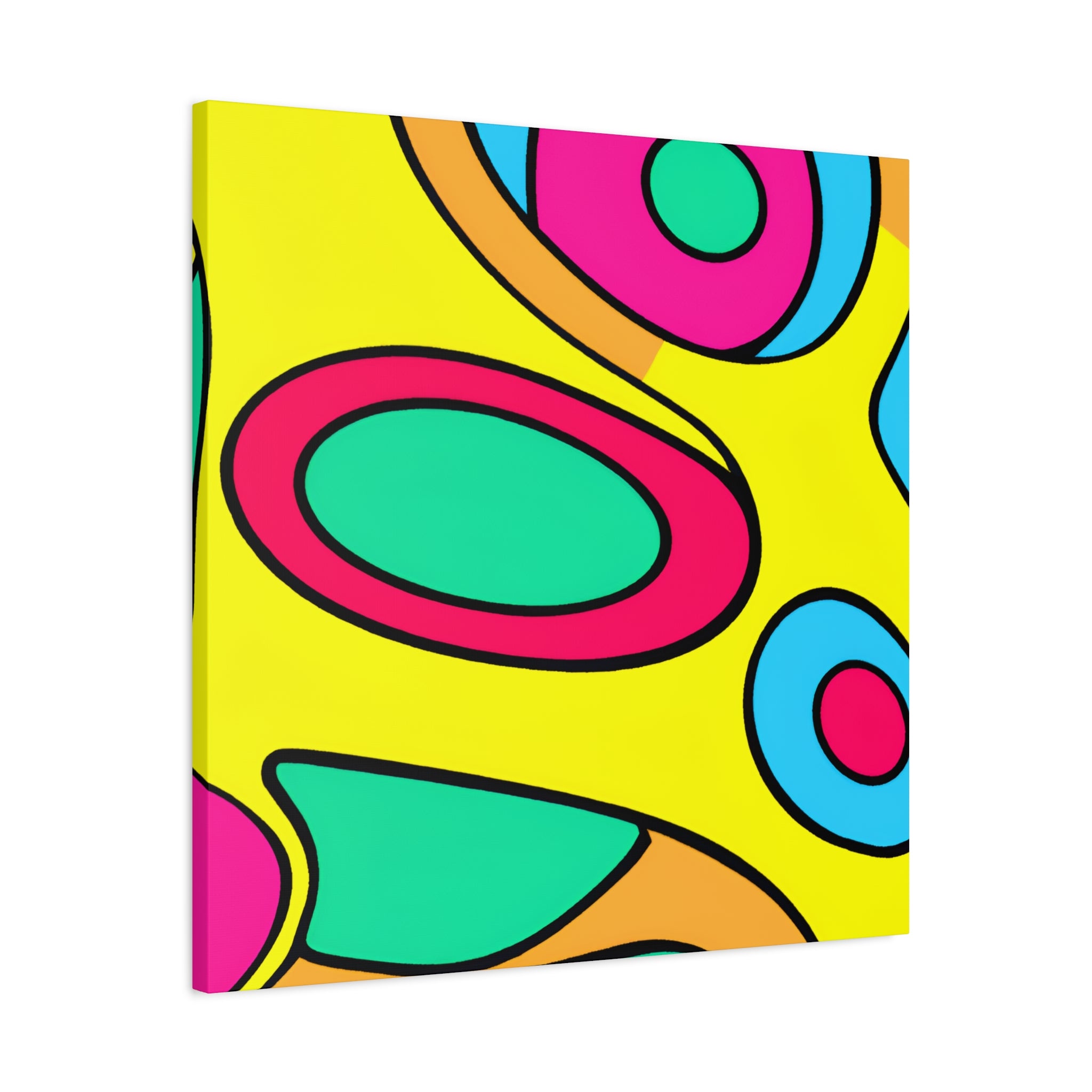 Vibrant Retro Pop Art Ellipses Canvas Print - Canvas