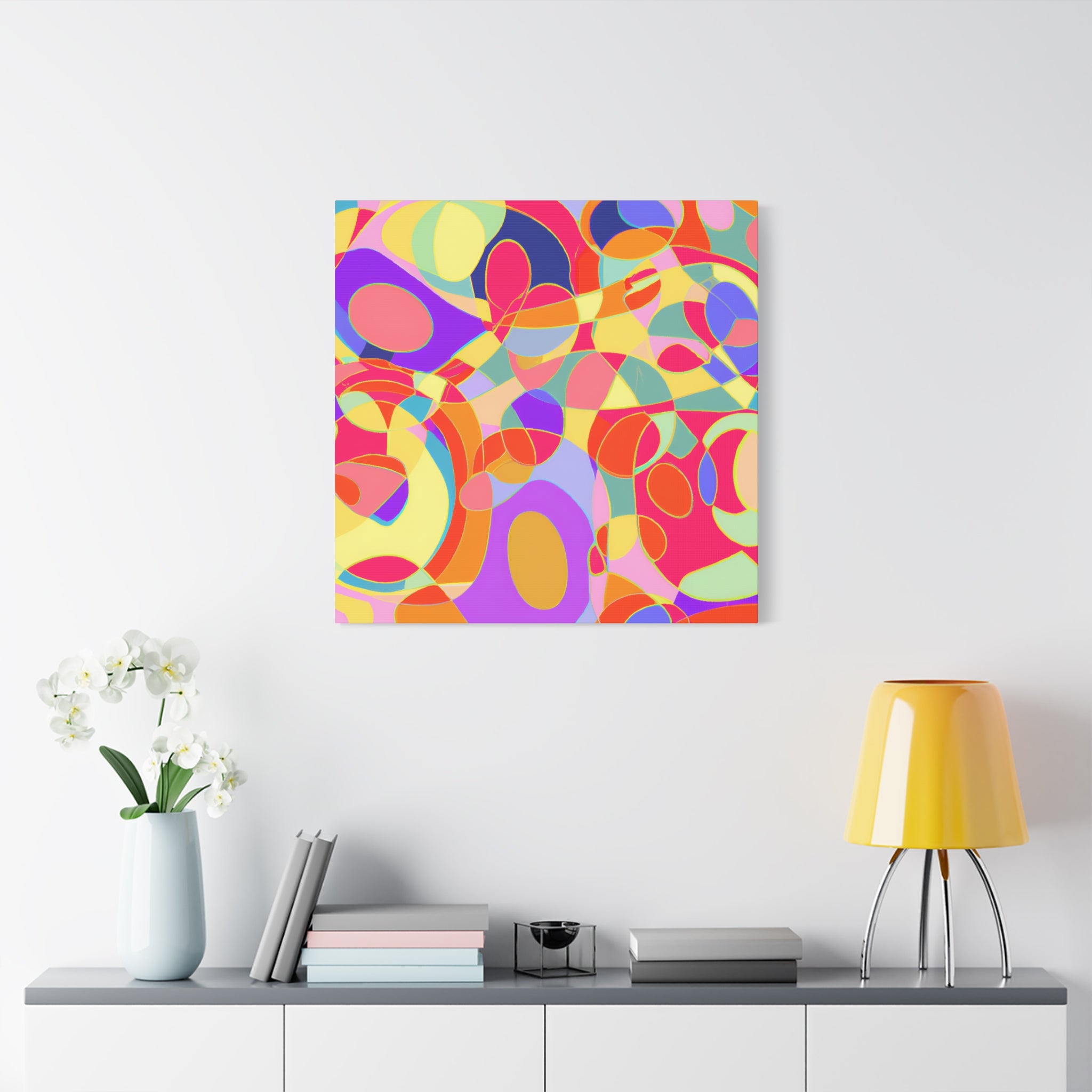 Vibrant Abstract Geometric Melange Canvas Art Print - Canvas
