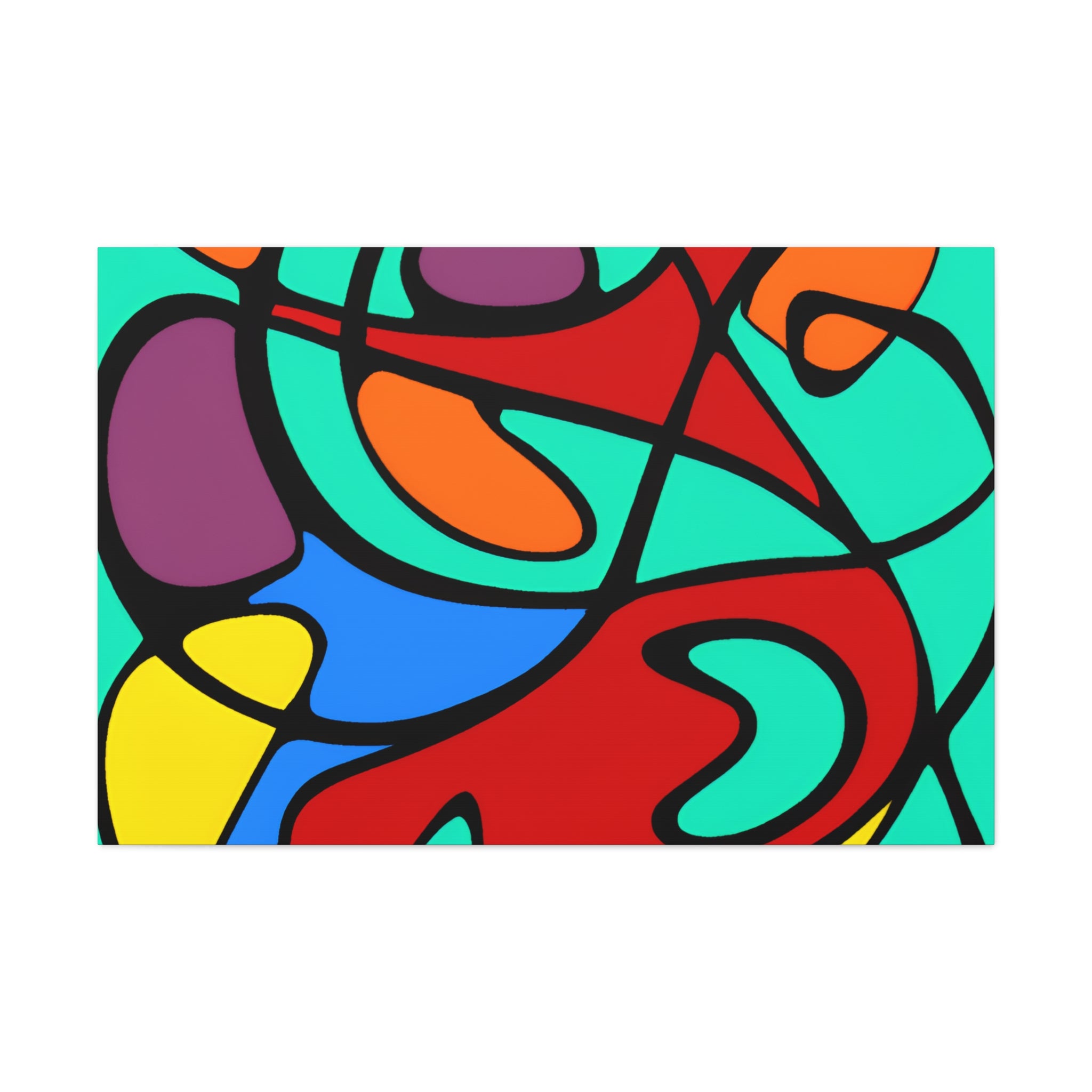 Vibrant Abstract Curves Canvas Art Print - Canvas