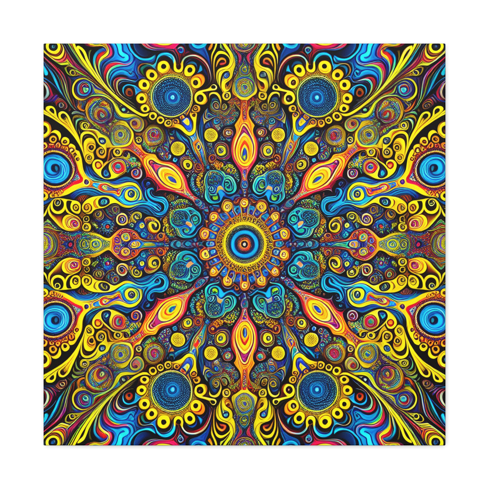 Psychedelic Kaleidoscope Mandala Canvas Art Print - Canvas