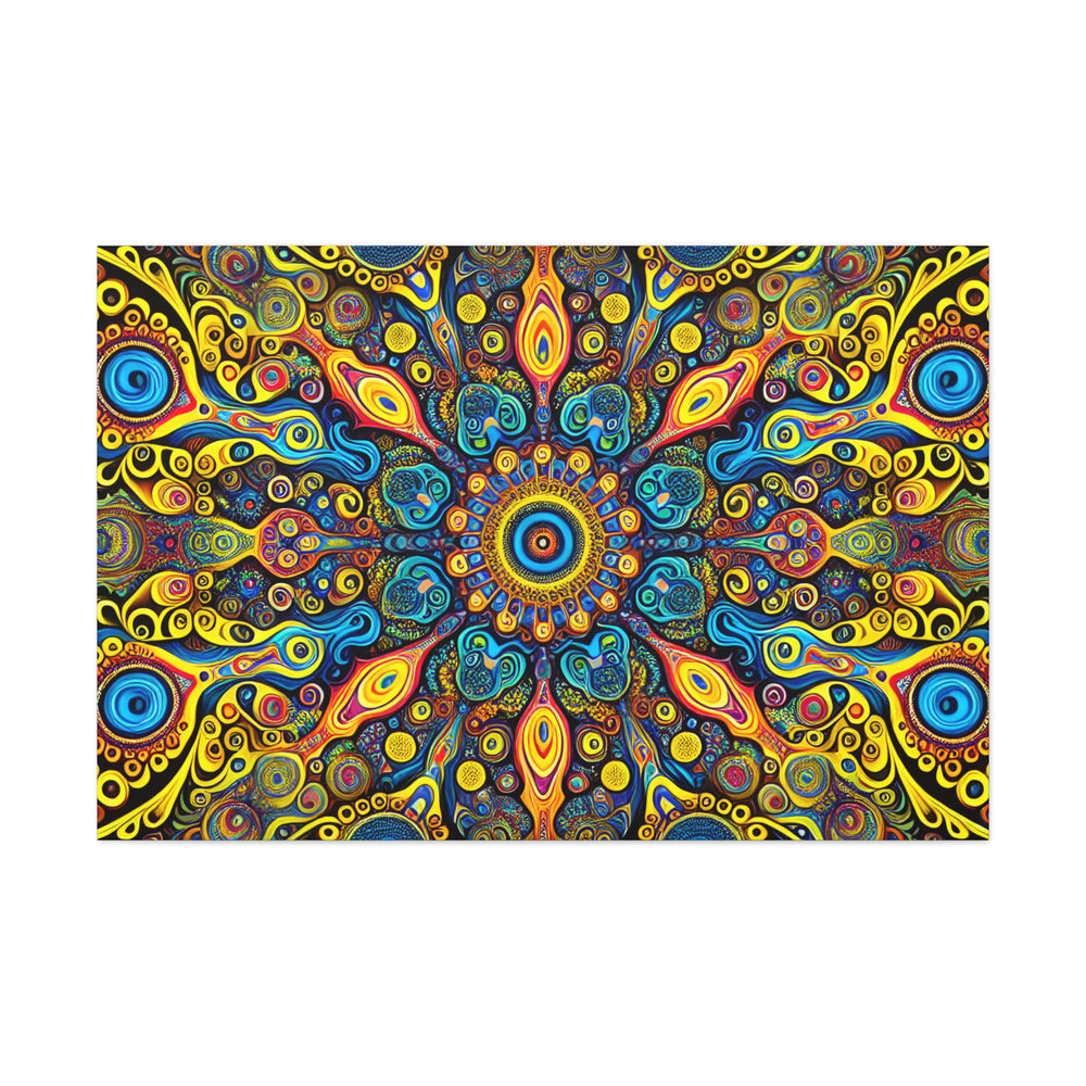 Psychedelic Kaleidoscope Mandala Canvas Art Print - Canvas