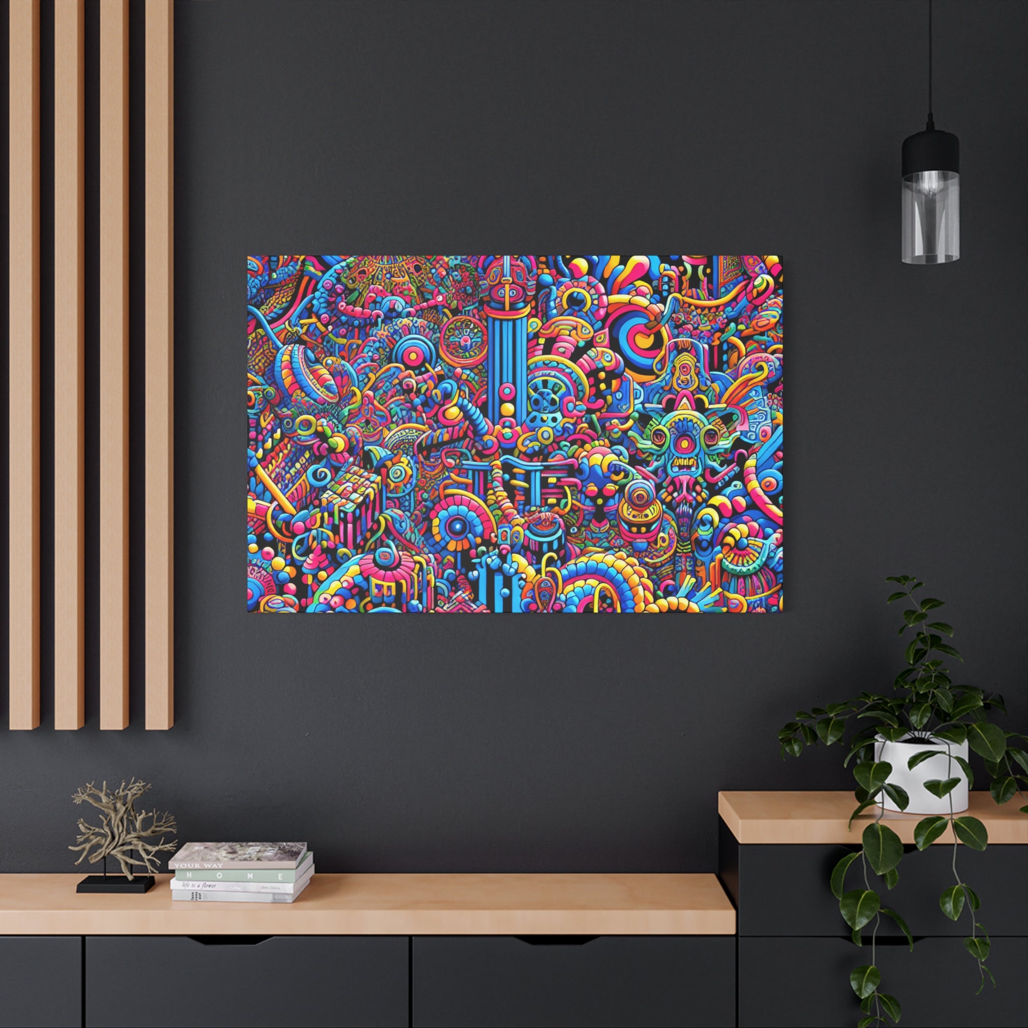 Psychedelic Dreamscape Vibrant Abstract Canvas Art - Canvas