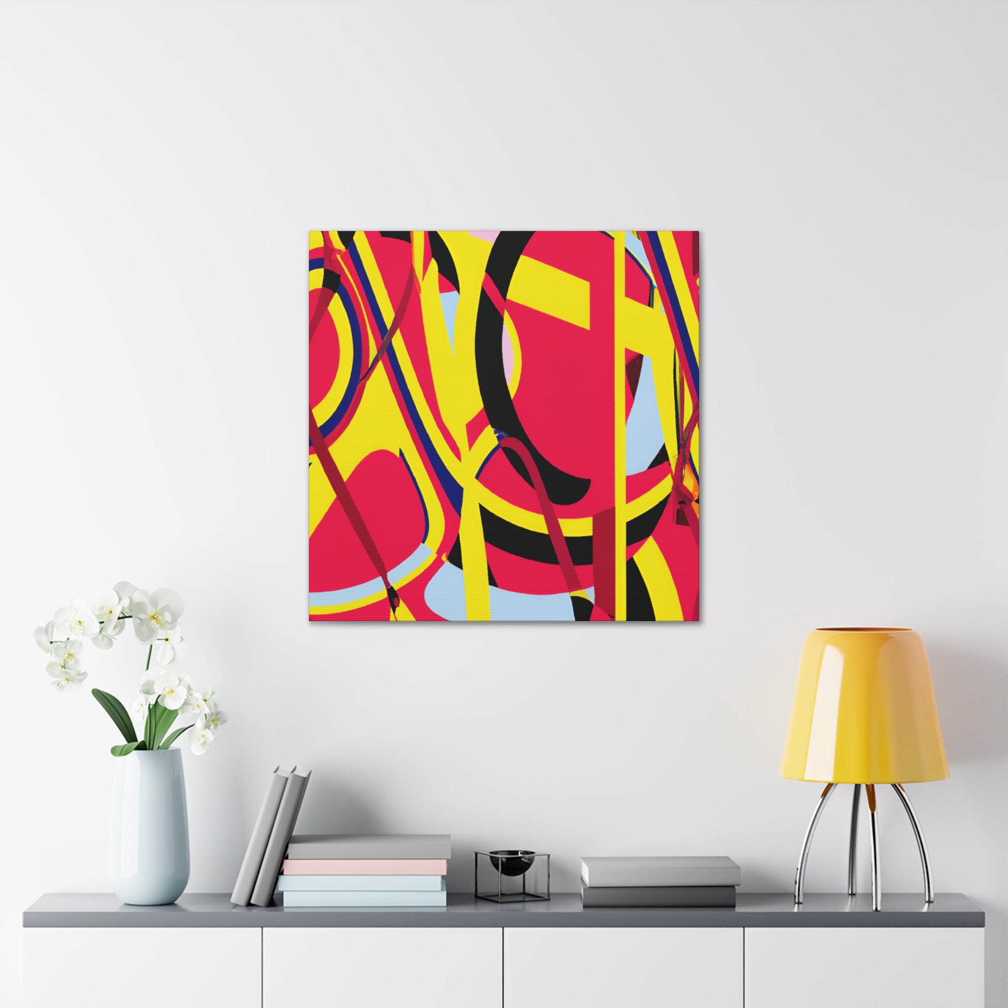 Vibrant Abstract Swirls and Curves Canvas Art Print - Canvas