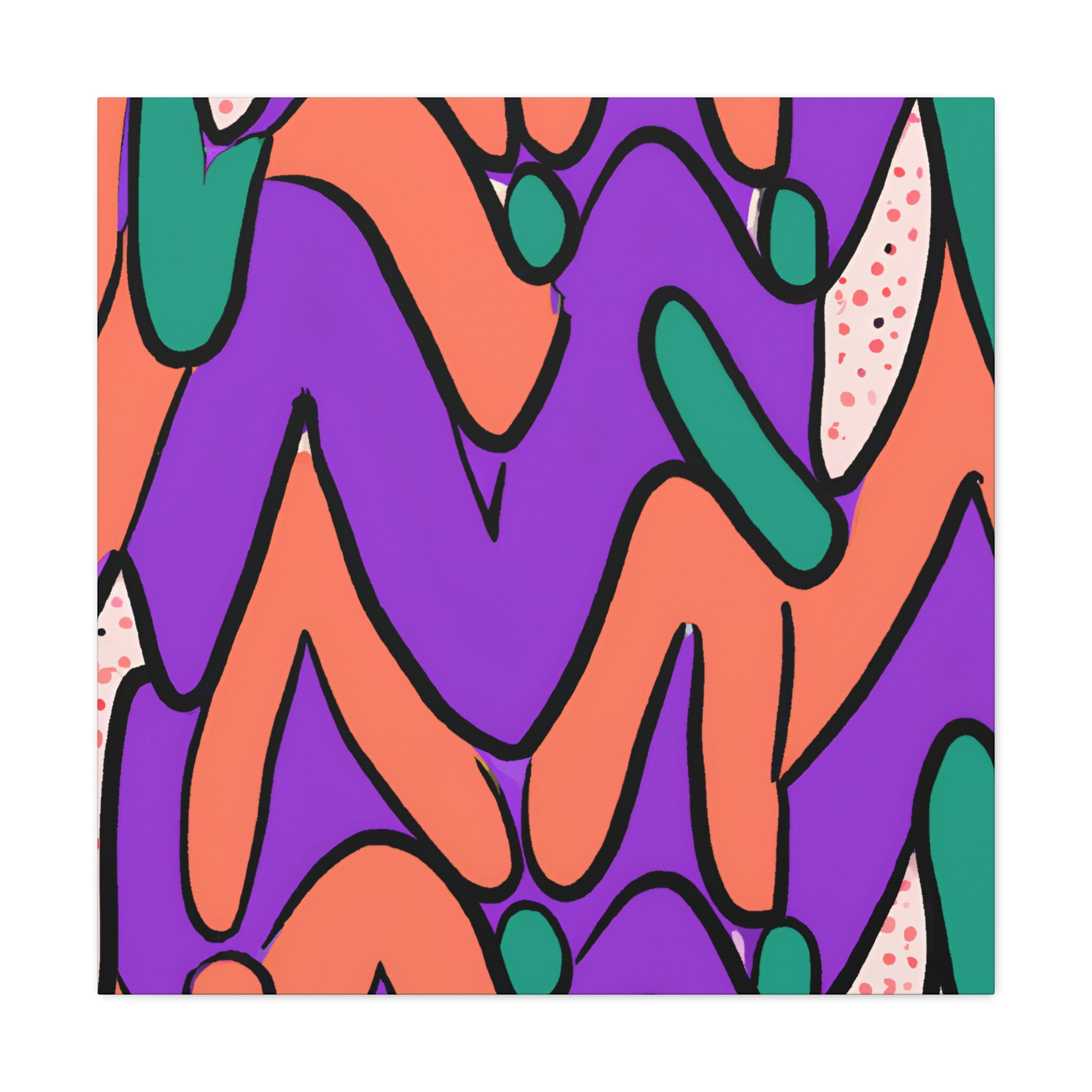 Vibrant Abstract Wiggles and Waves Canvas Art - Canvas