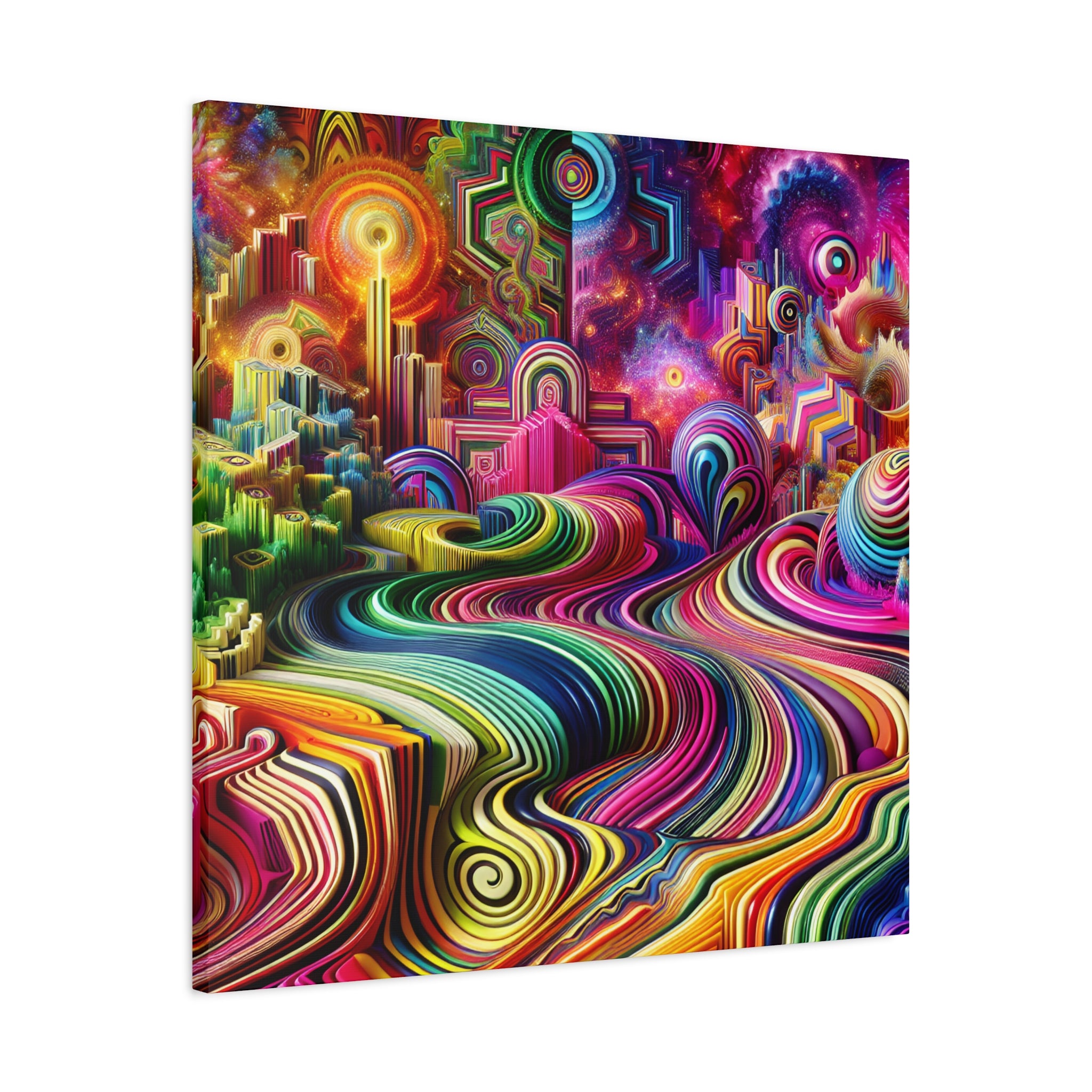 Psychedelic Visions Color Burst Abstract Canvas Art - Canvas