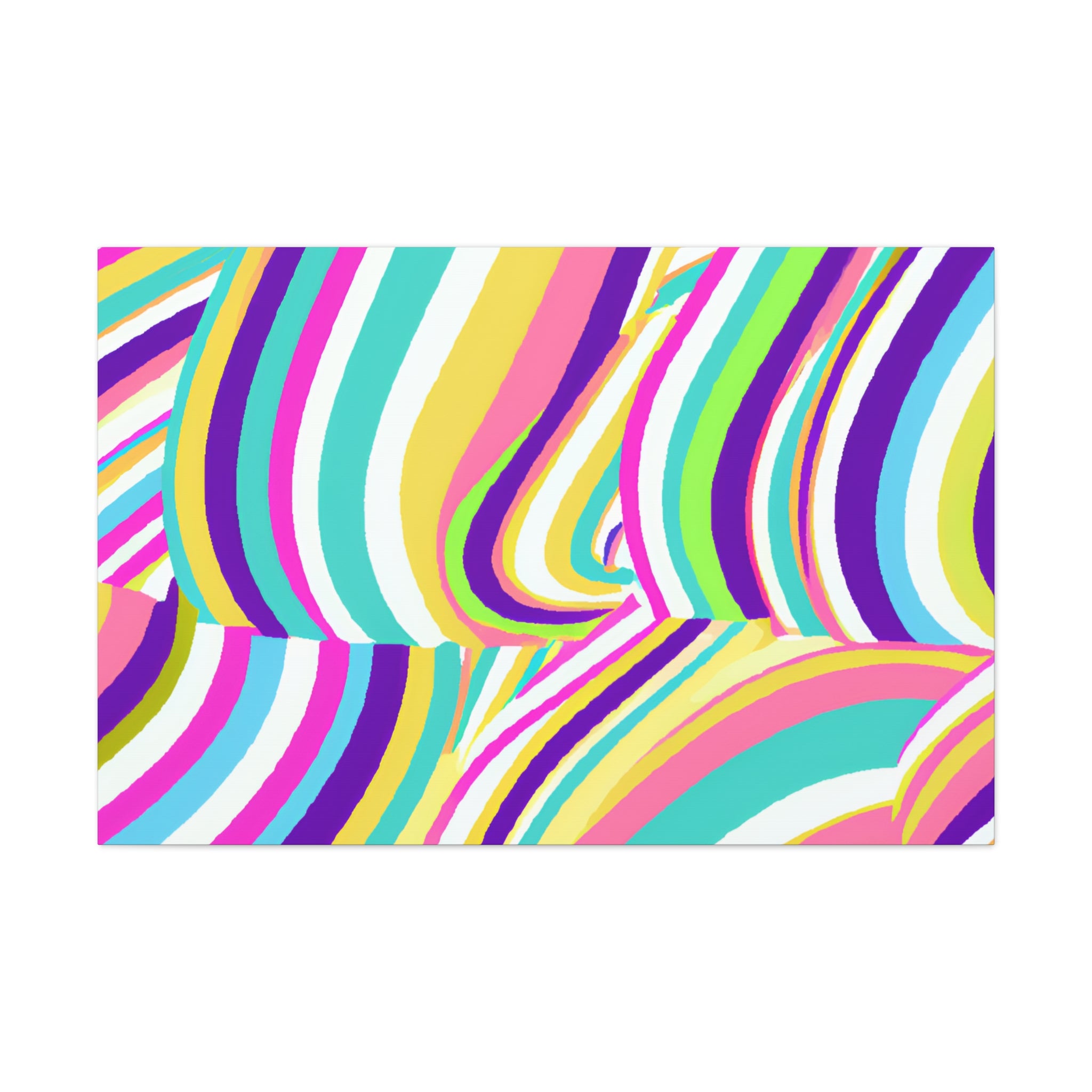 Vibrant Wavy Stripes Abstract Art Canvas - Canvas